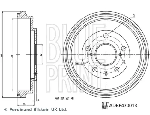 Барабан тормозной fiat sedici 06-14 BLUE PRINT ADBP470013