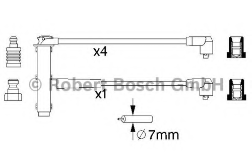 Фото 6 0 986 356 731 BOSCH Комплект проводов зажигания