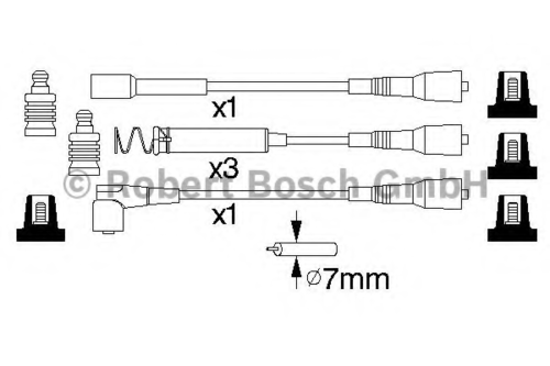 Фото 6 0 986 356 801 BOSCH Комплект проводов зажигания