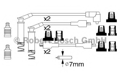 Фото 6 0 986 357 125 BOSCH Комплект проводов зажигания