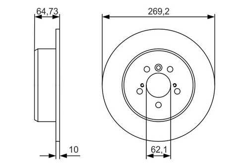 Диск тормозной задний BOSCH 0 986 479 R00