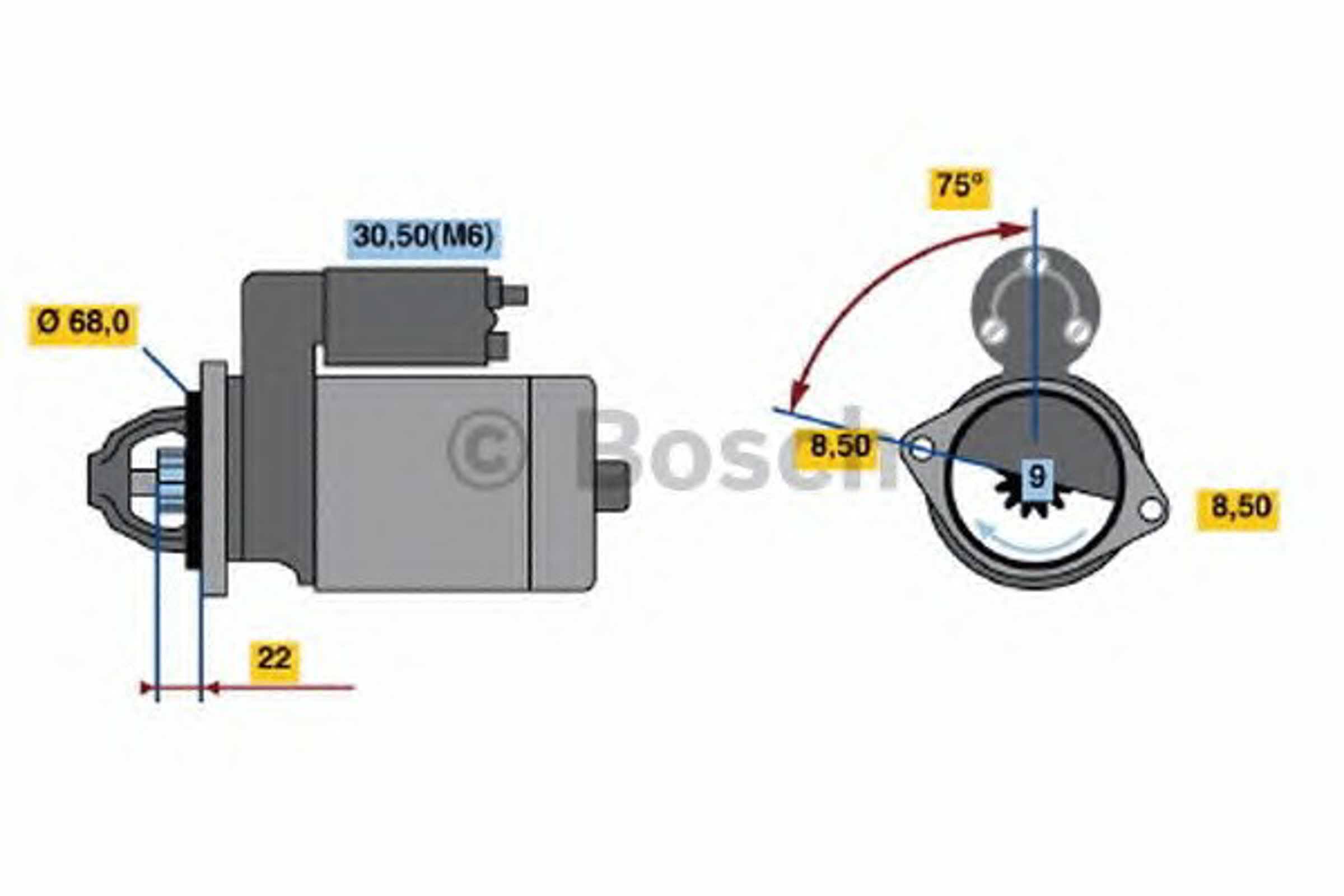 Стартер BOSCH 0001107402