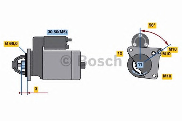 Cтартер BOSCH 0001107476