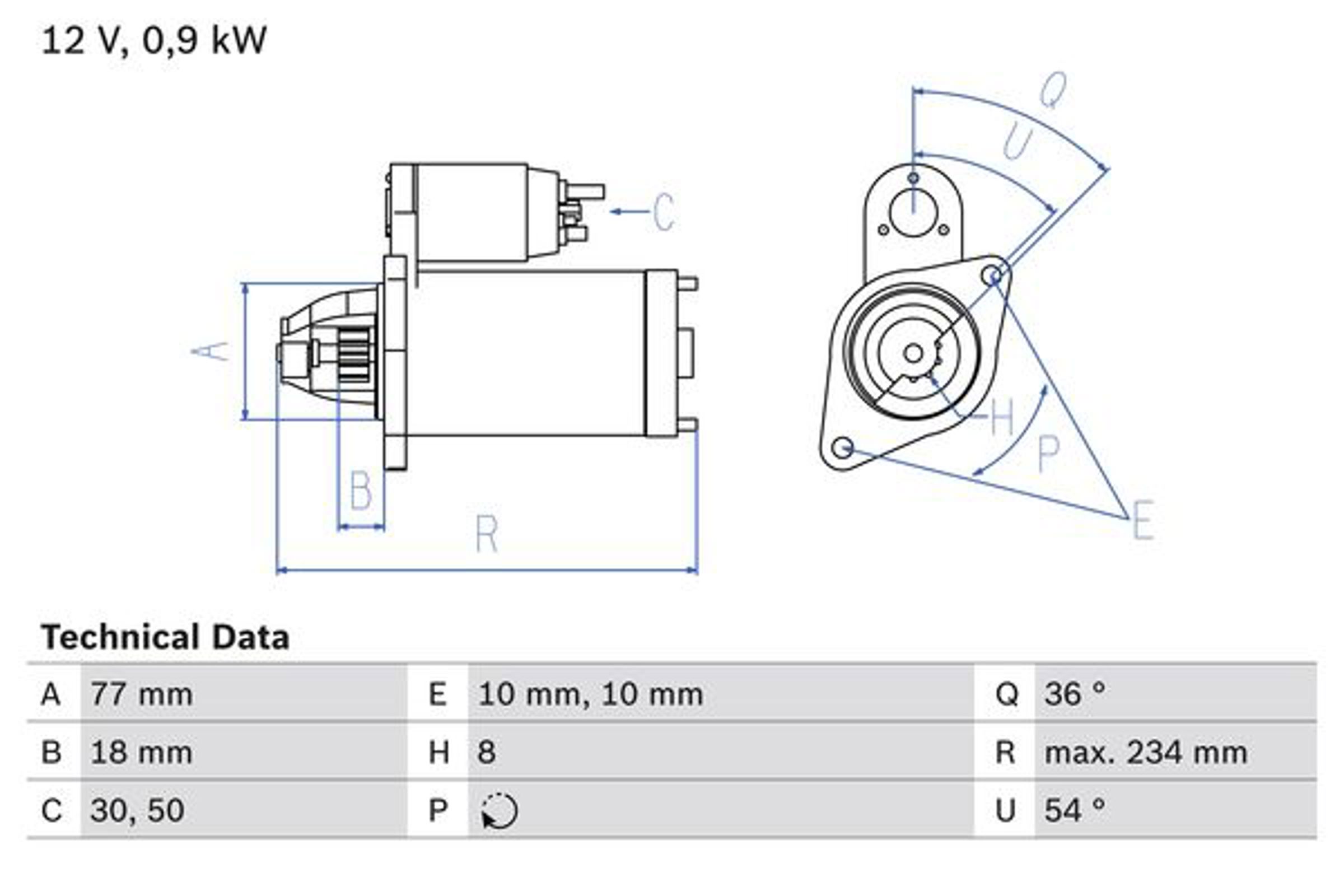 Стартер BOSCH 0986012301