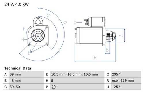 Стартер BOSCH 0986017240