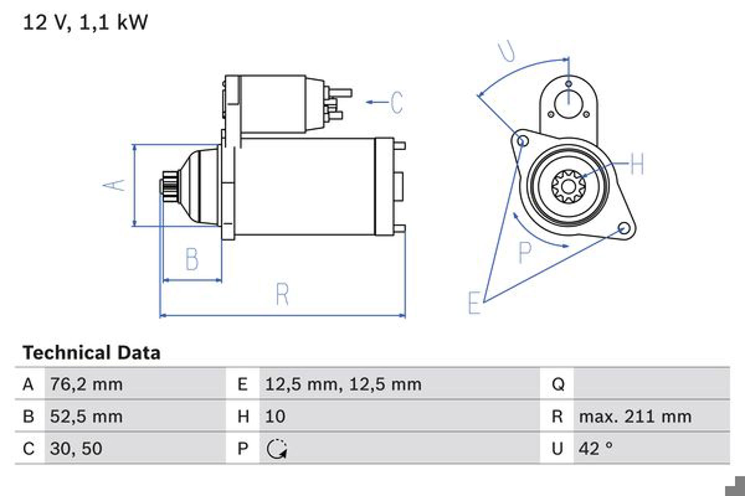 Стартер BOSCH 0986018040