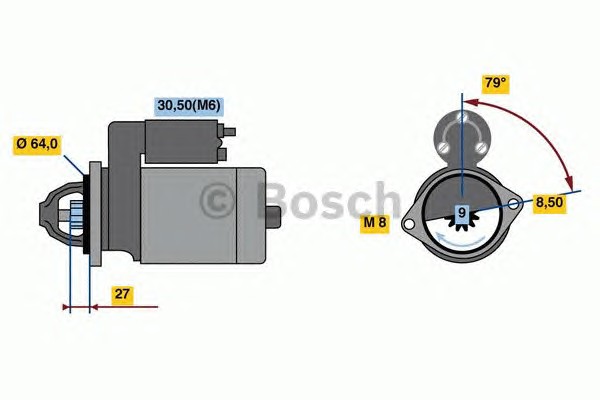 Стартер BOSCH 0 986 022 730