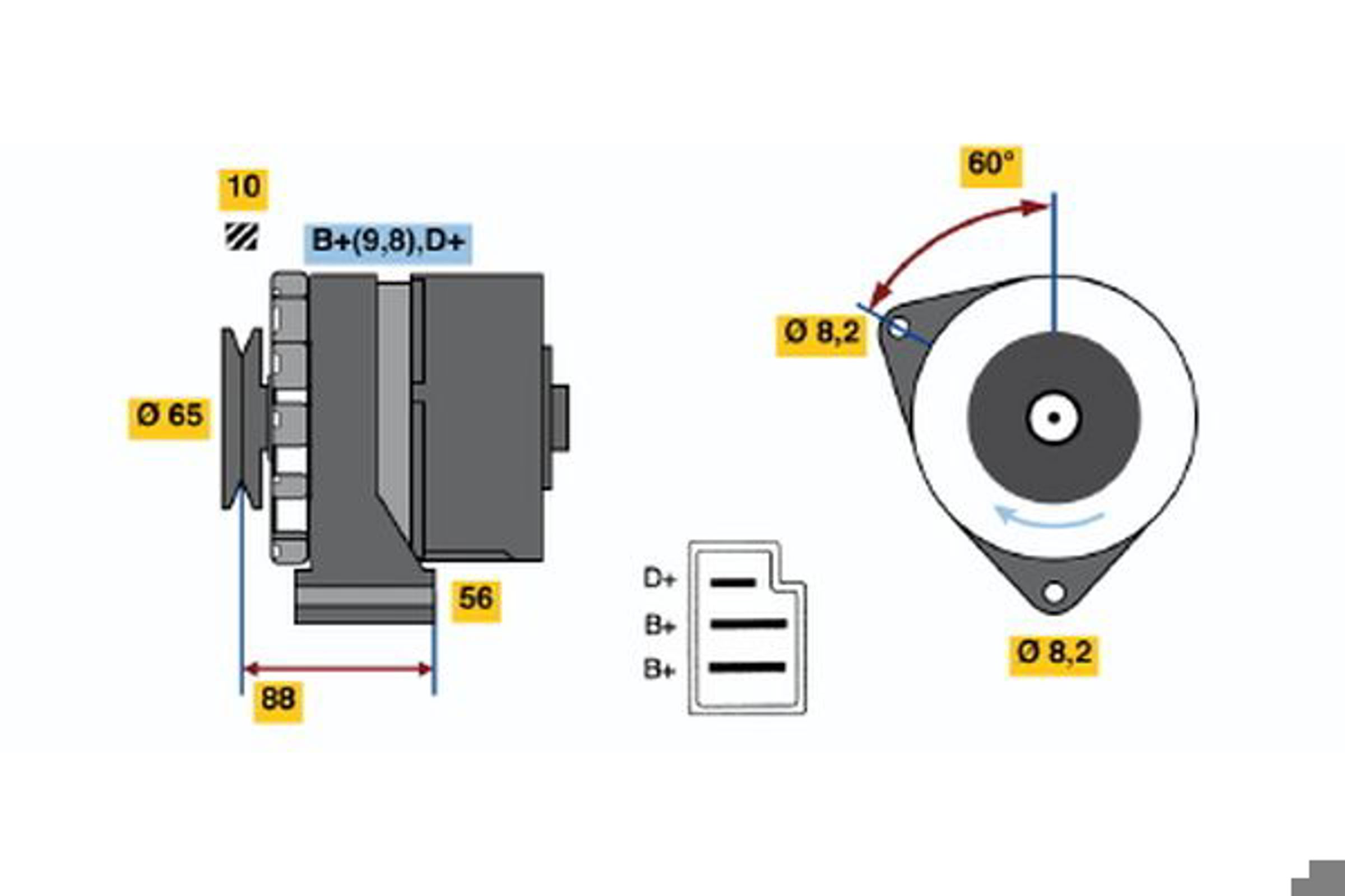 Генератор BOSCH 0986030580