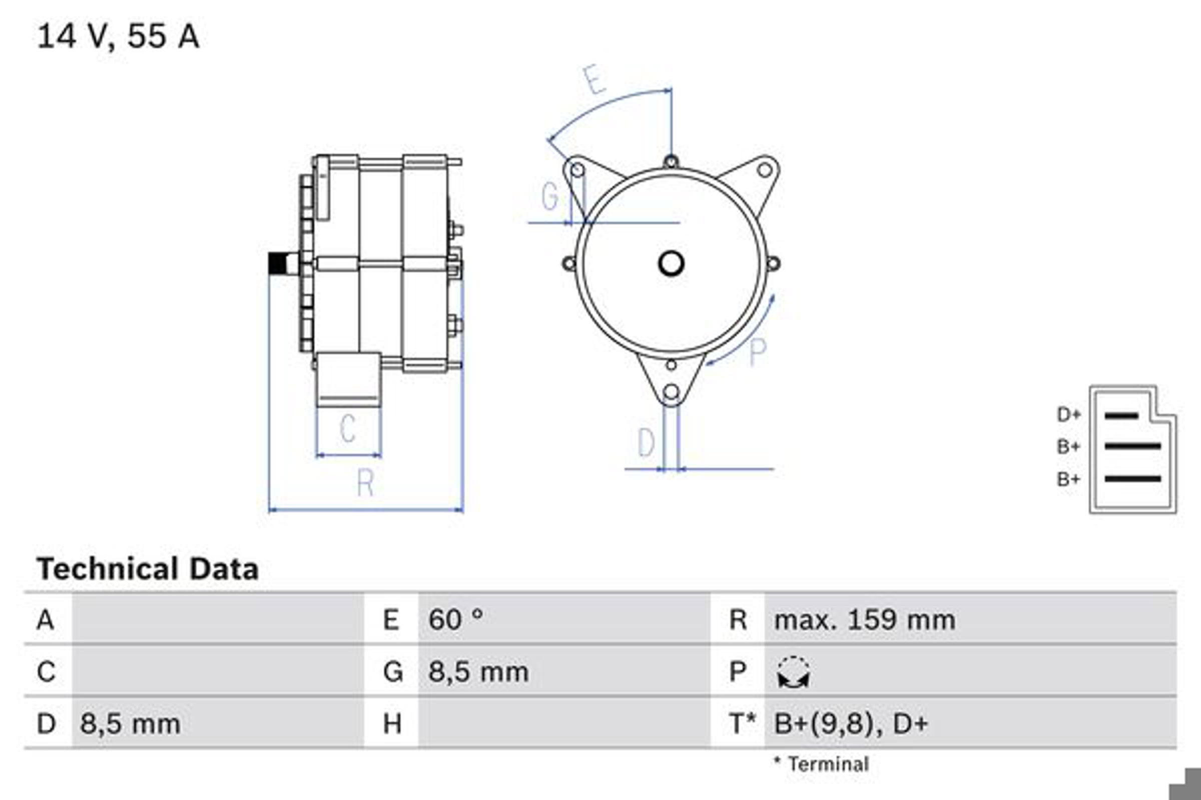 Генератор BOSCH 0986031020