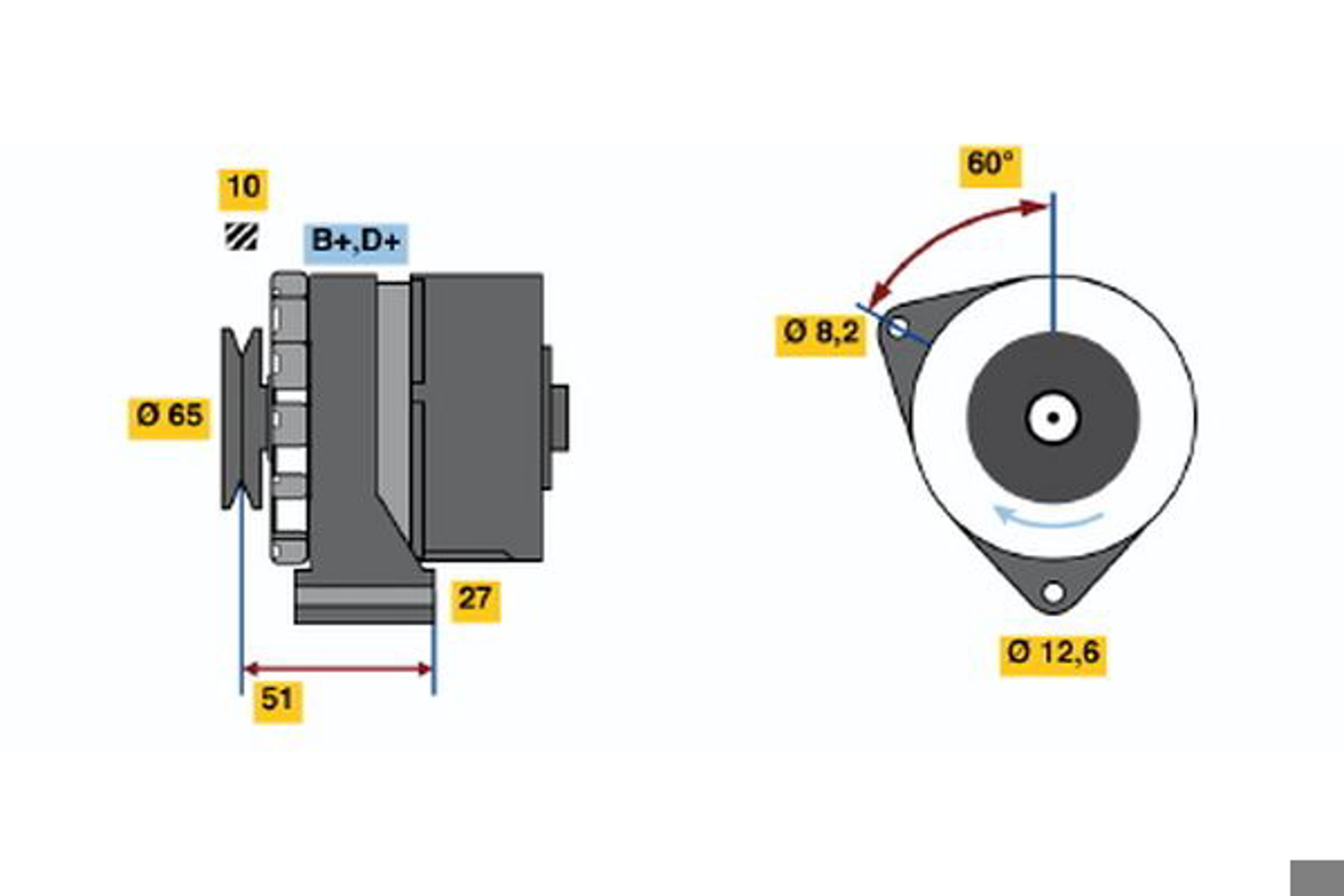 Генератор BOSCH 0986031090