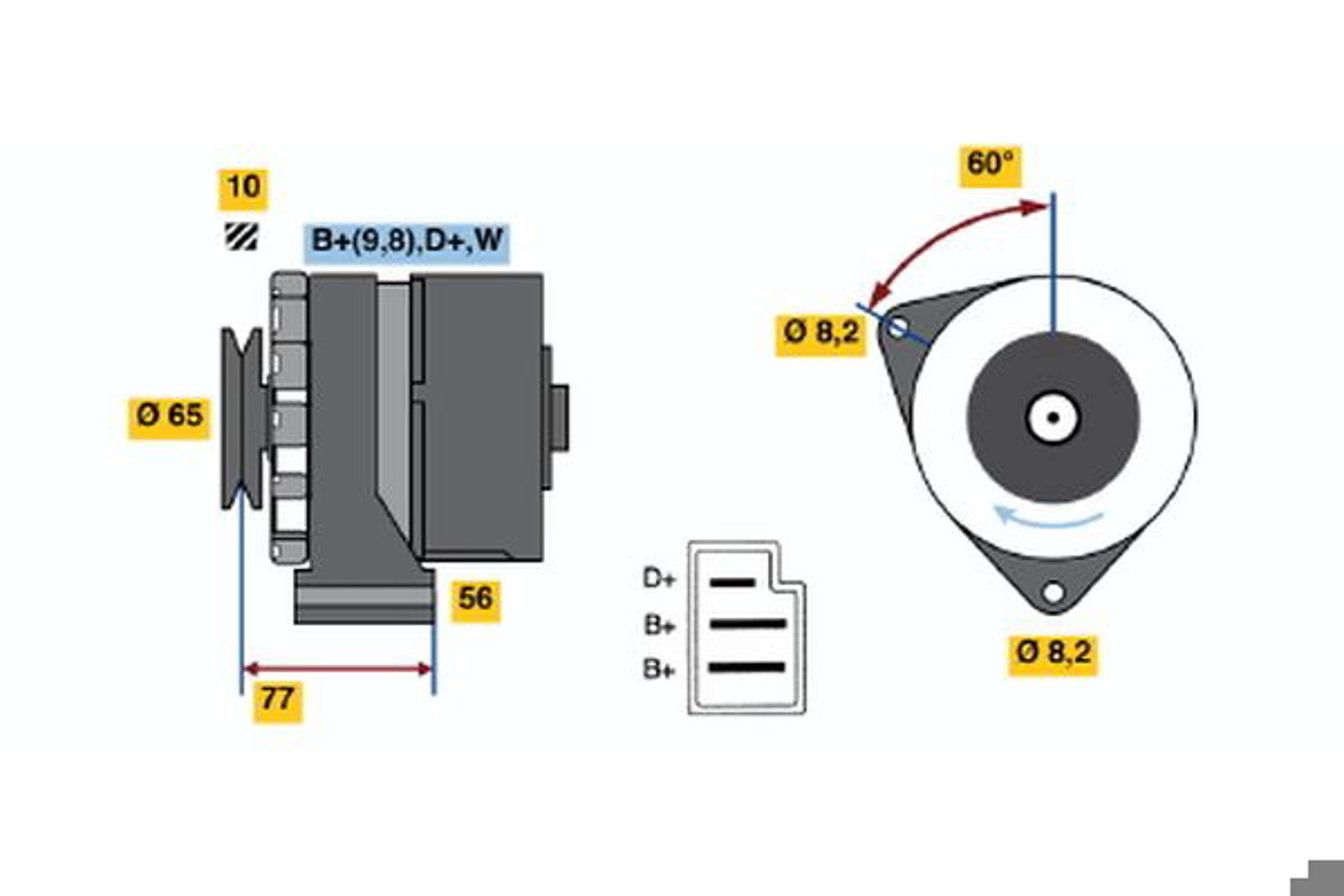 Генератор BOSCH 0986031510
