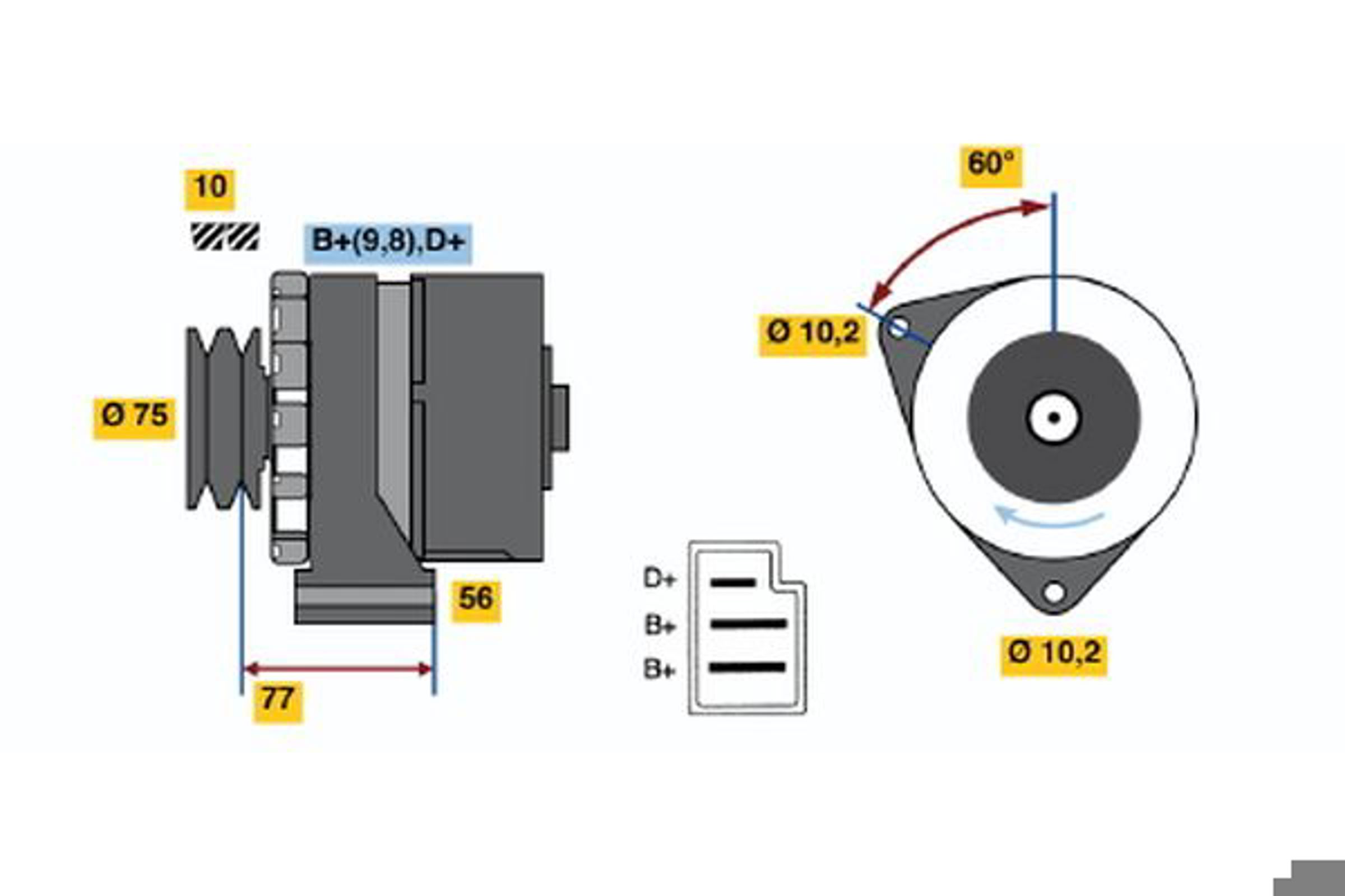 Генератор BOSCH 0986032800
