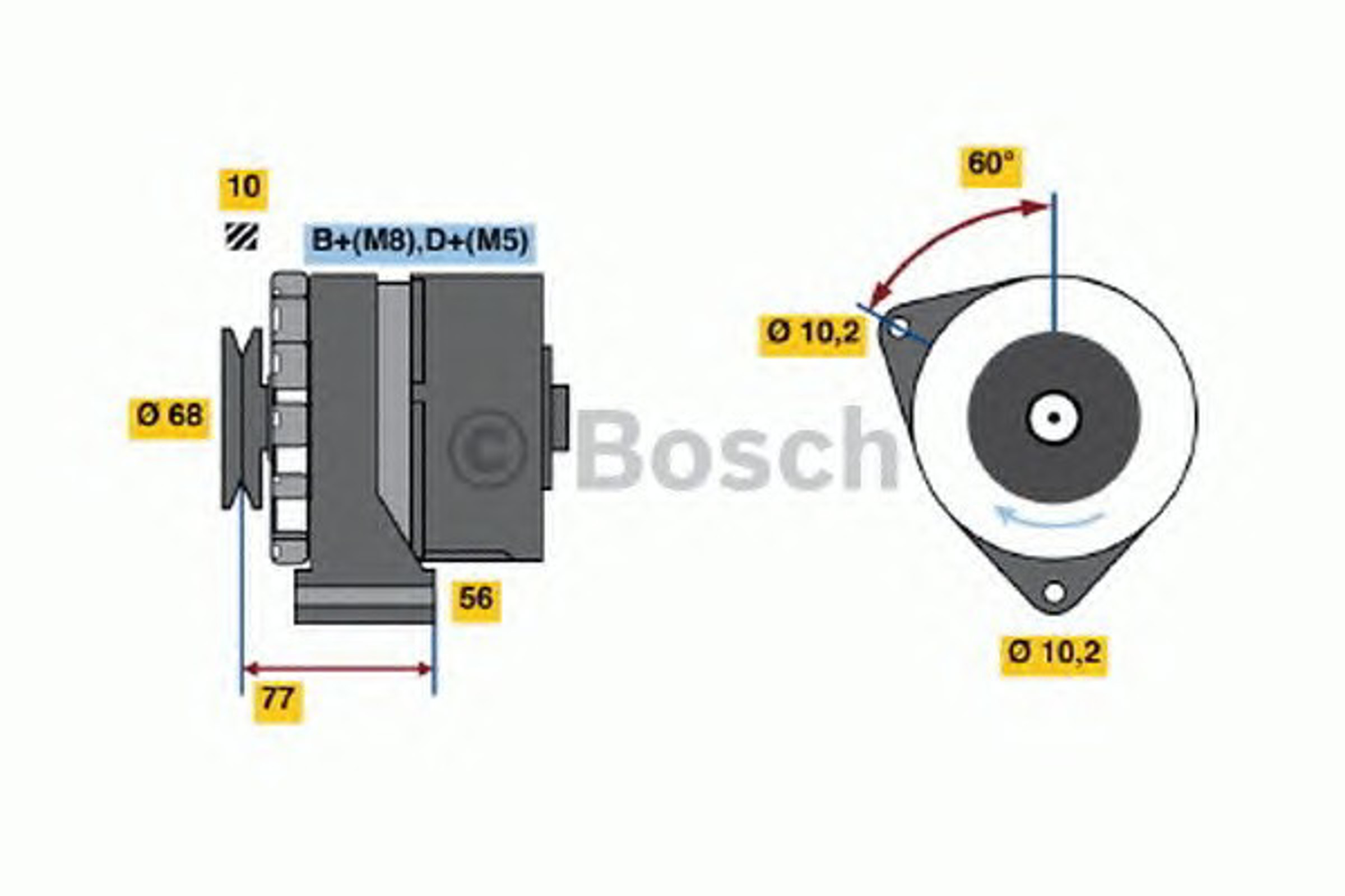 Генератор BOSCH 0986033140