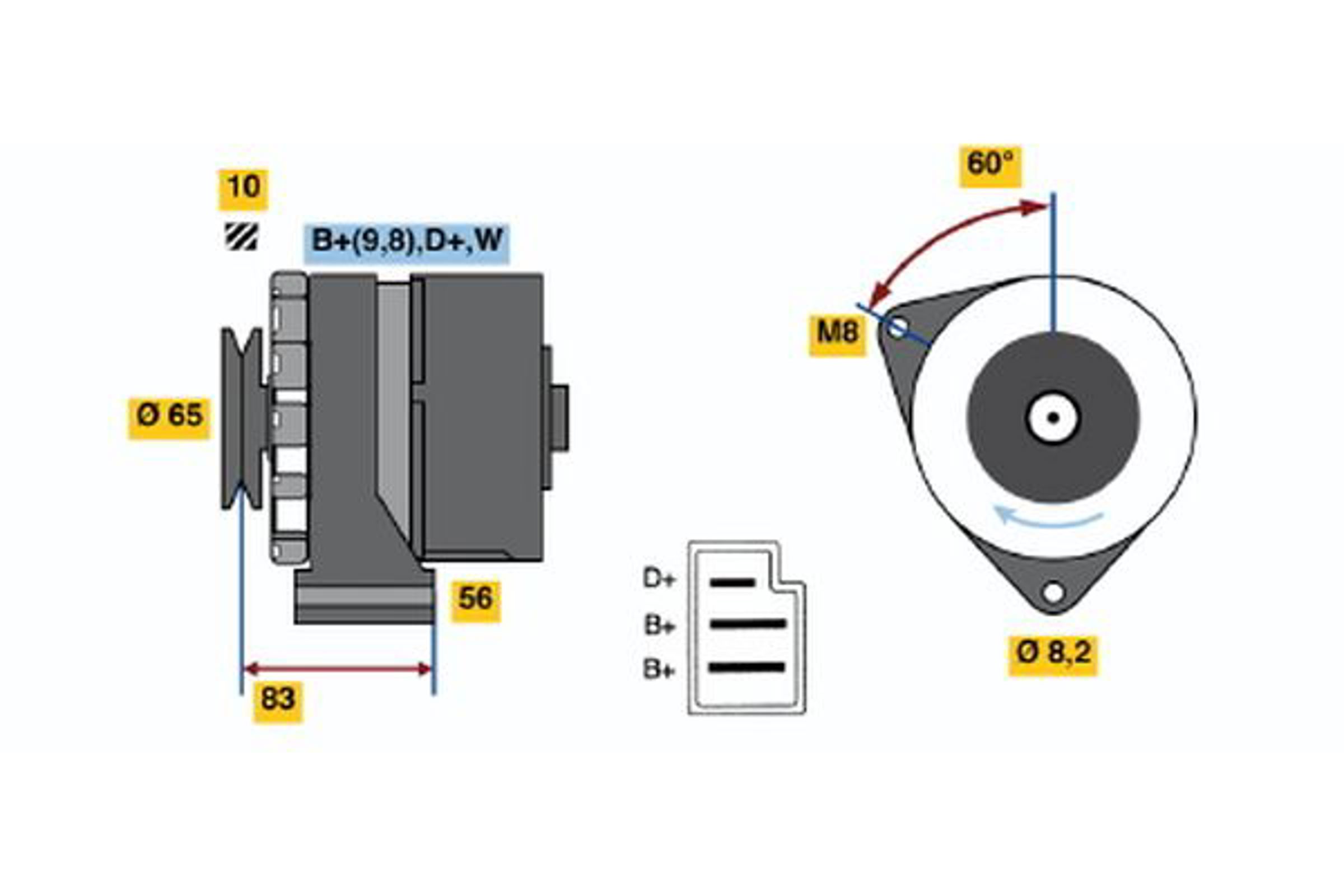Генератор BOSCH 0986033870