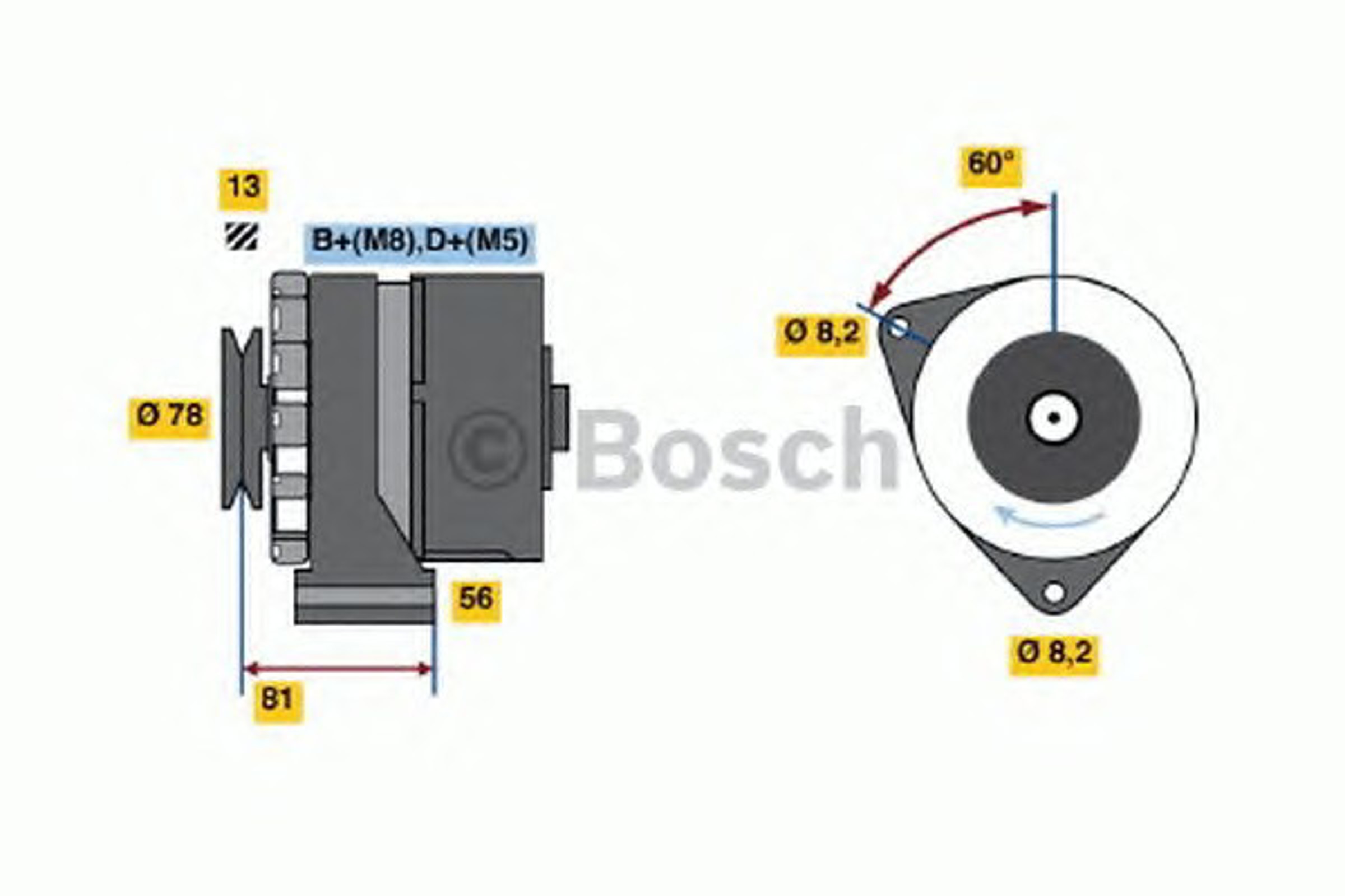 Генератор BOSCH 0986034080