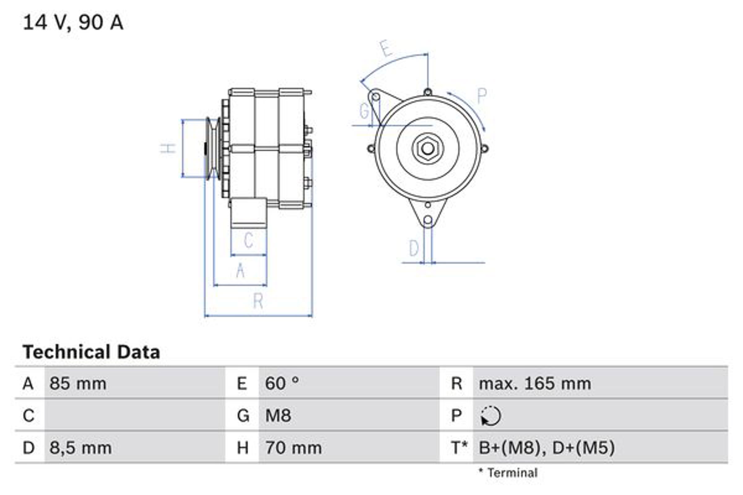 Генератор BOSCH 0986034160