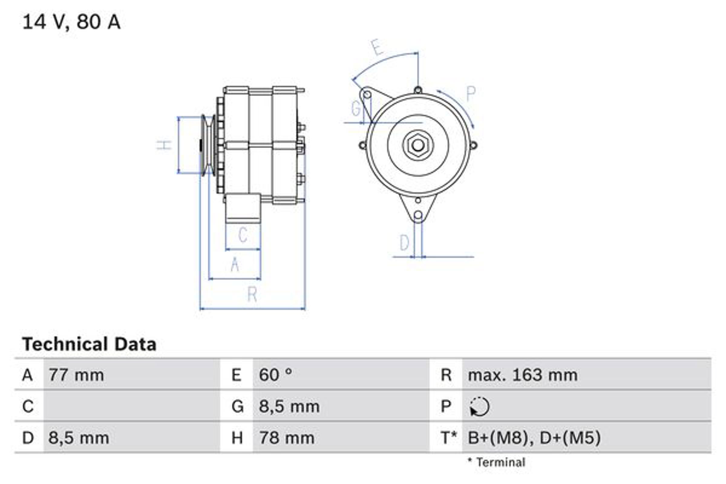 Генератор BOSCH 0986034170