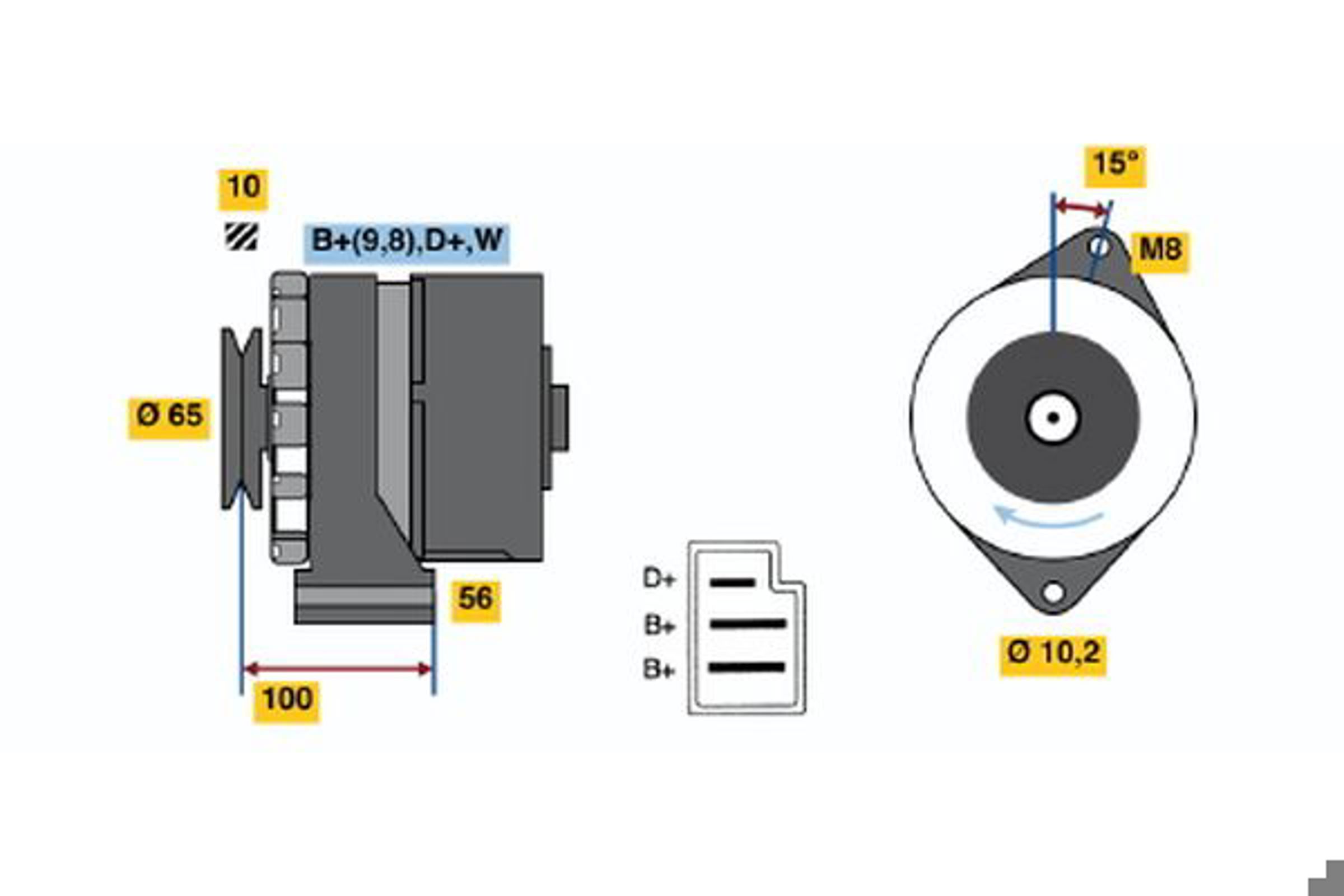 Генератор BOSCH 0986034180