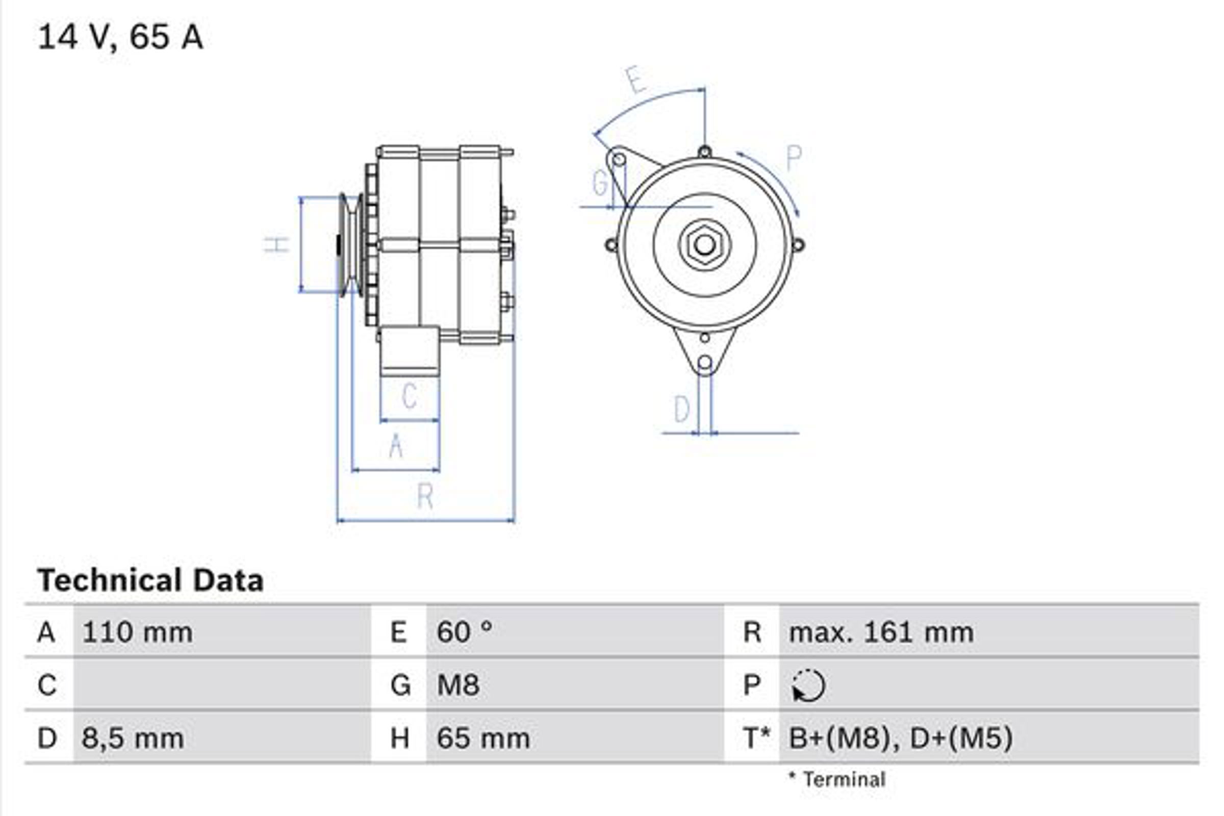 Генератор BOSCH 0986034230
