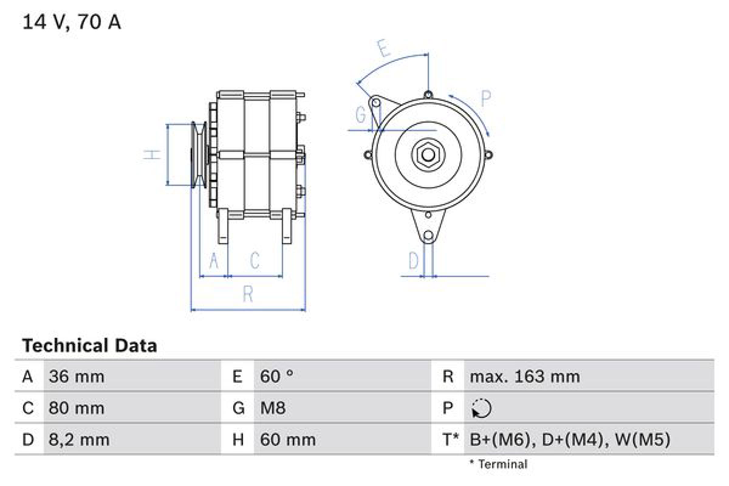 Генератор BOSCH 0986034470