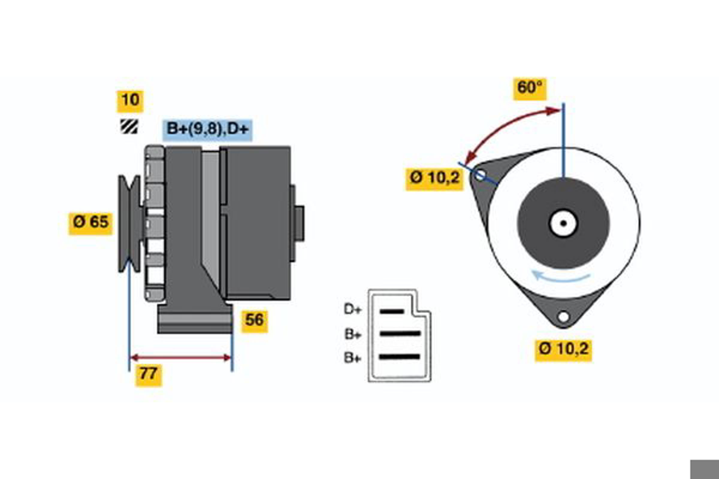 Генератор BOSCH 0986034620