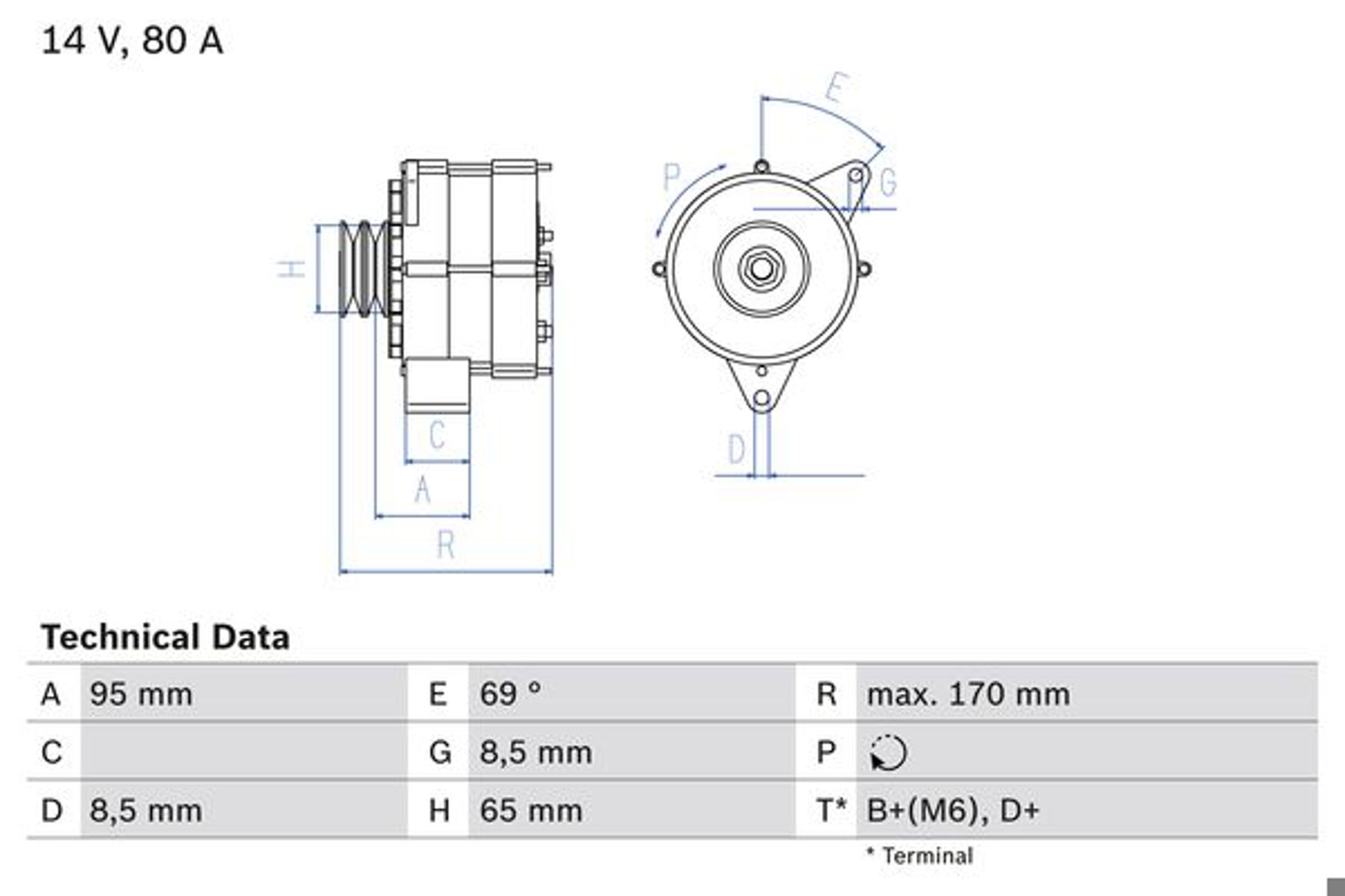 Генератор BOSCH 0986034710