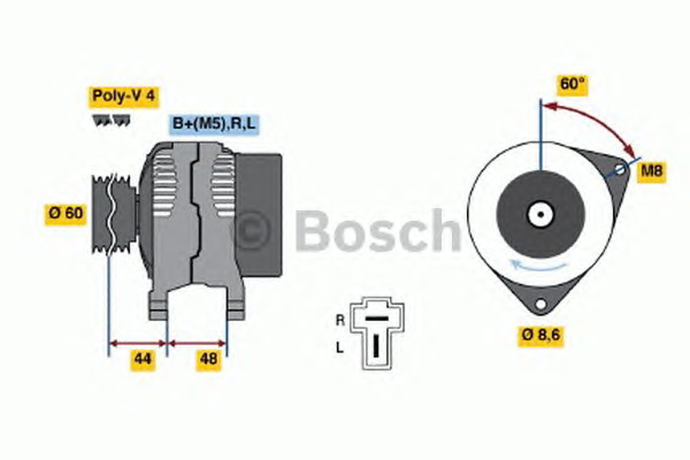 Генератор BOSCH 0986035291