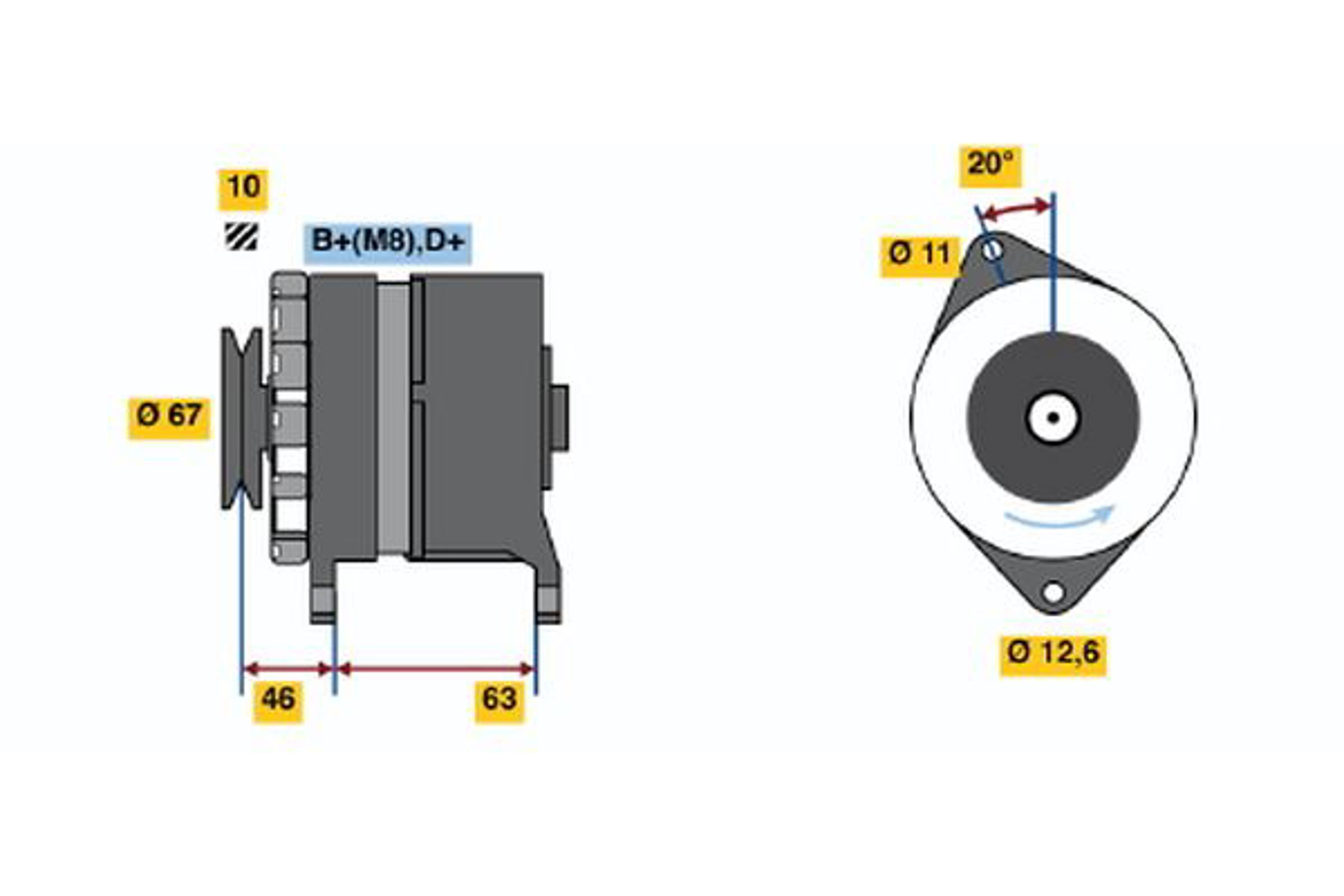 Генератор BOSCH 0986035770