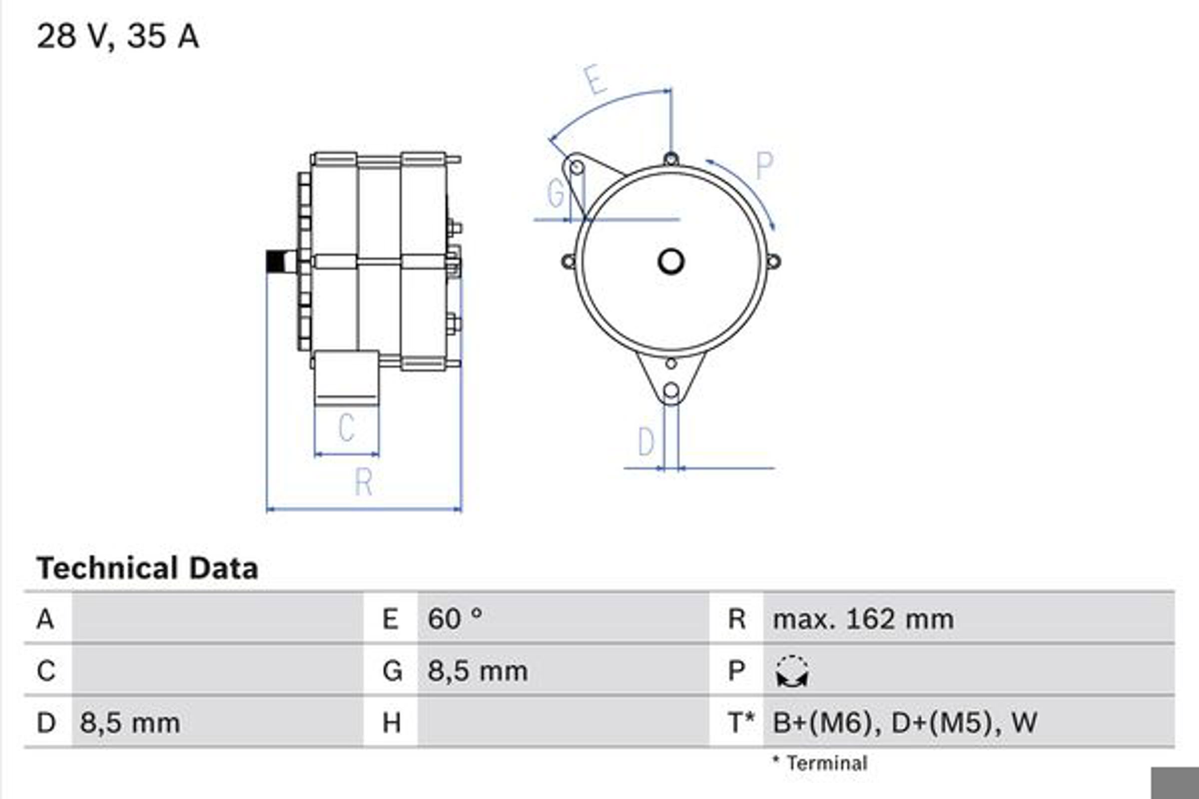 Генератор BOSCH 0986035910