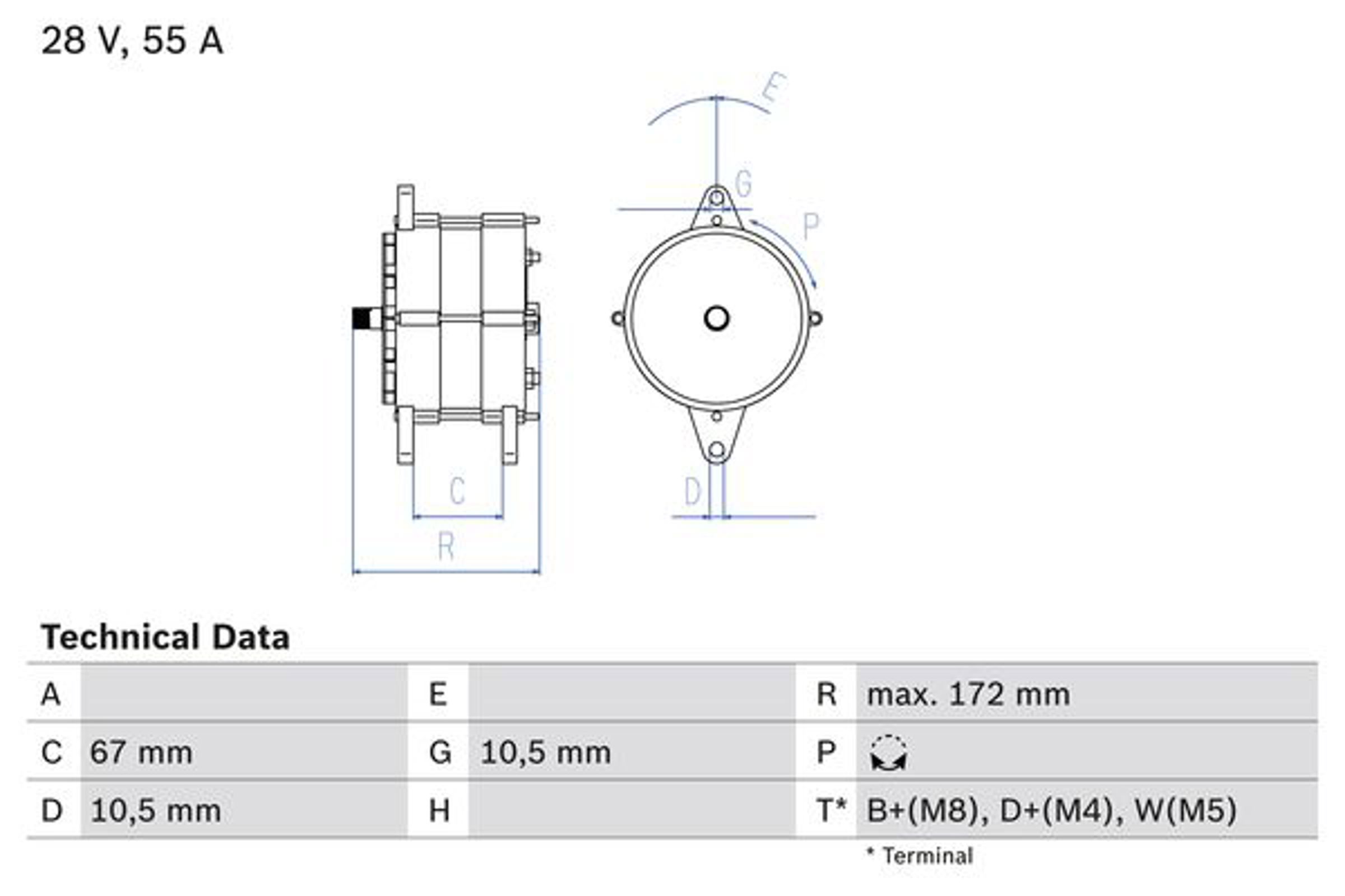 Генератор BOSCH 0986036280