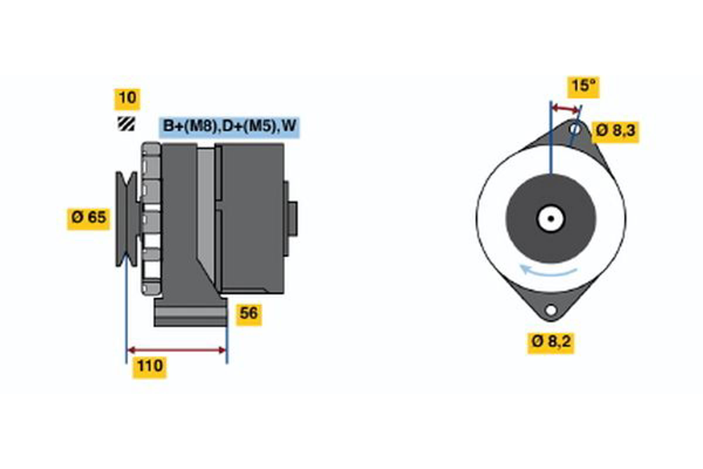 Генератор BOSCH 0986036510