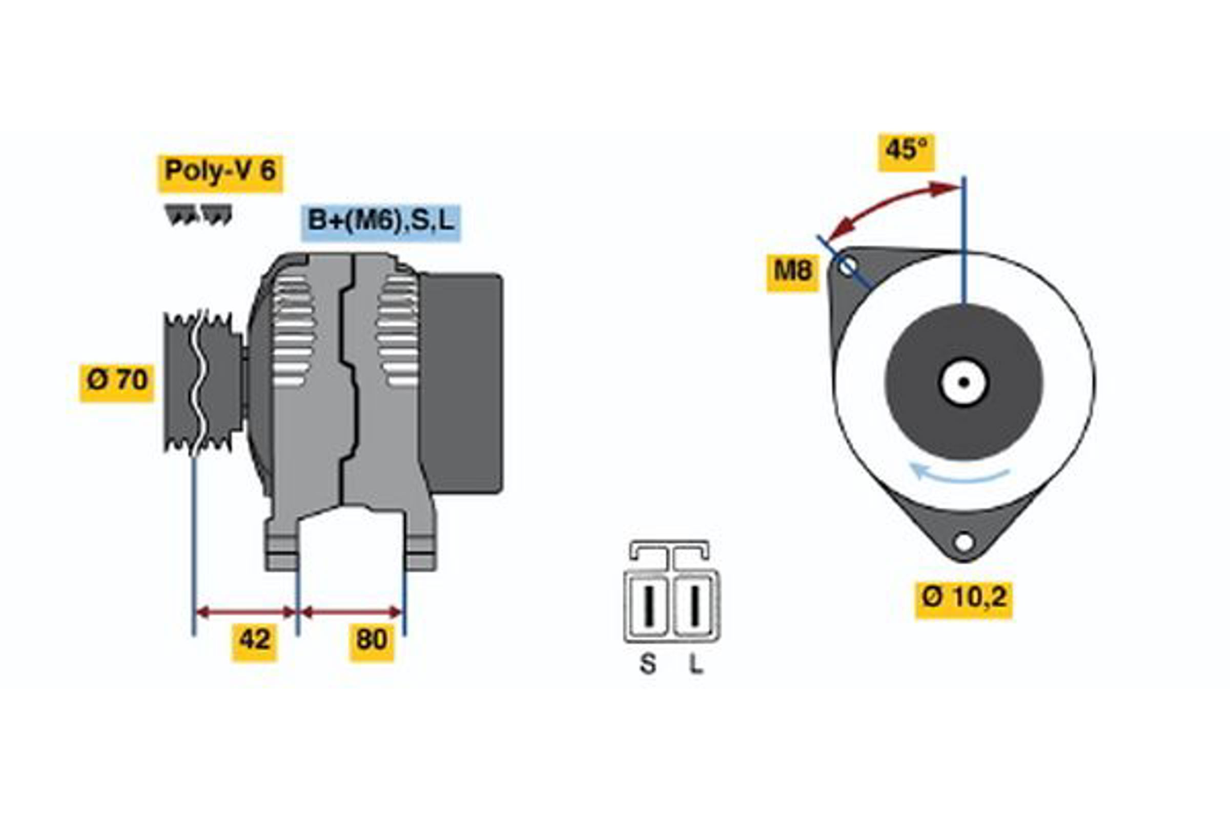 Генератор BOSCH 0986037071
