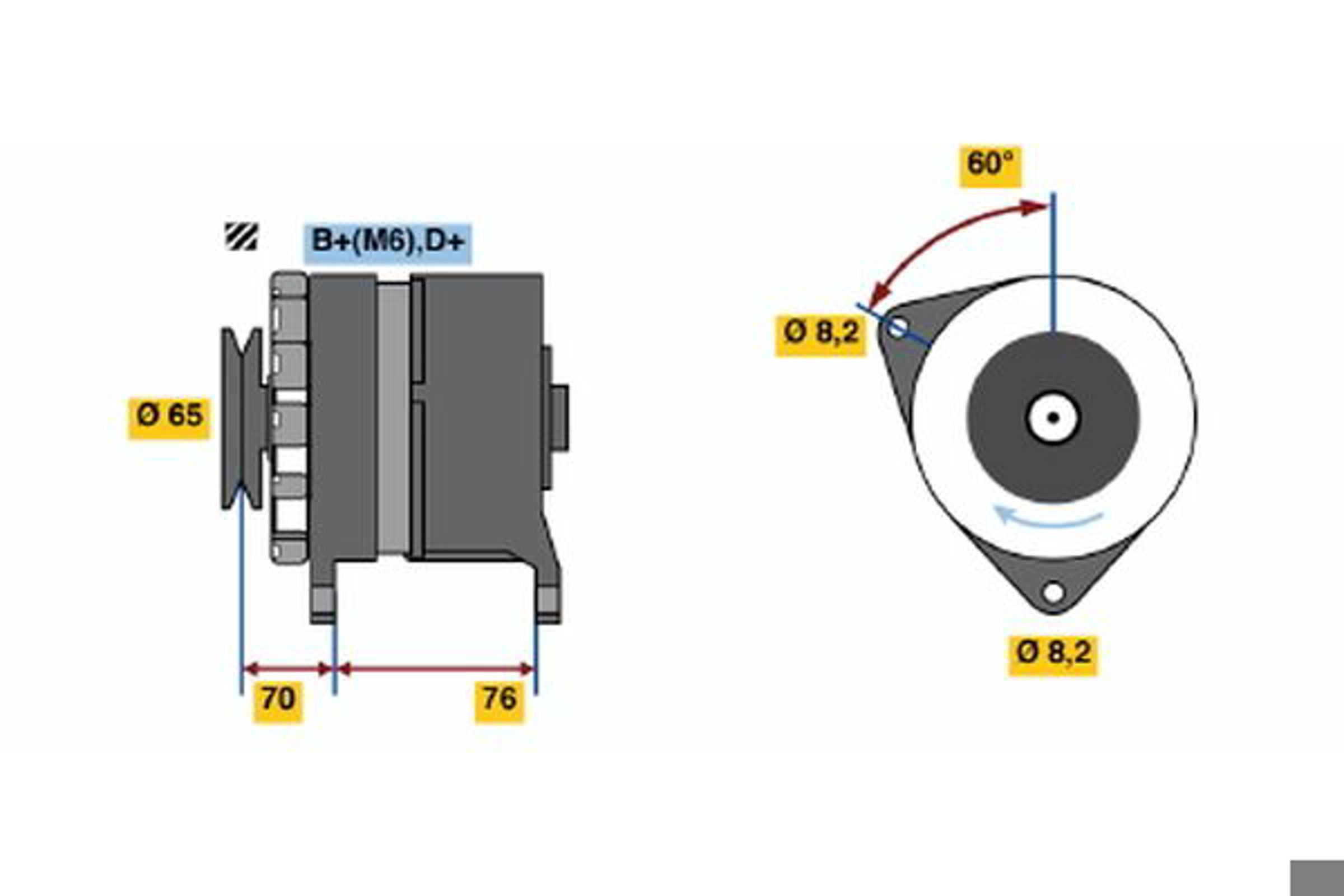 Генератор BOSCH 0986037460