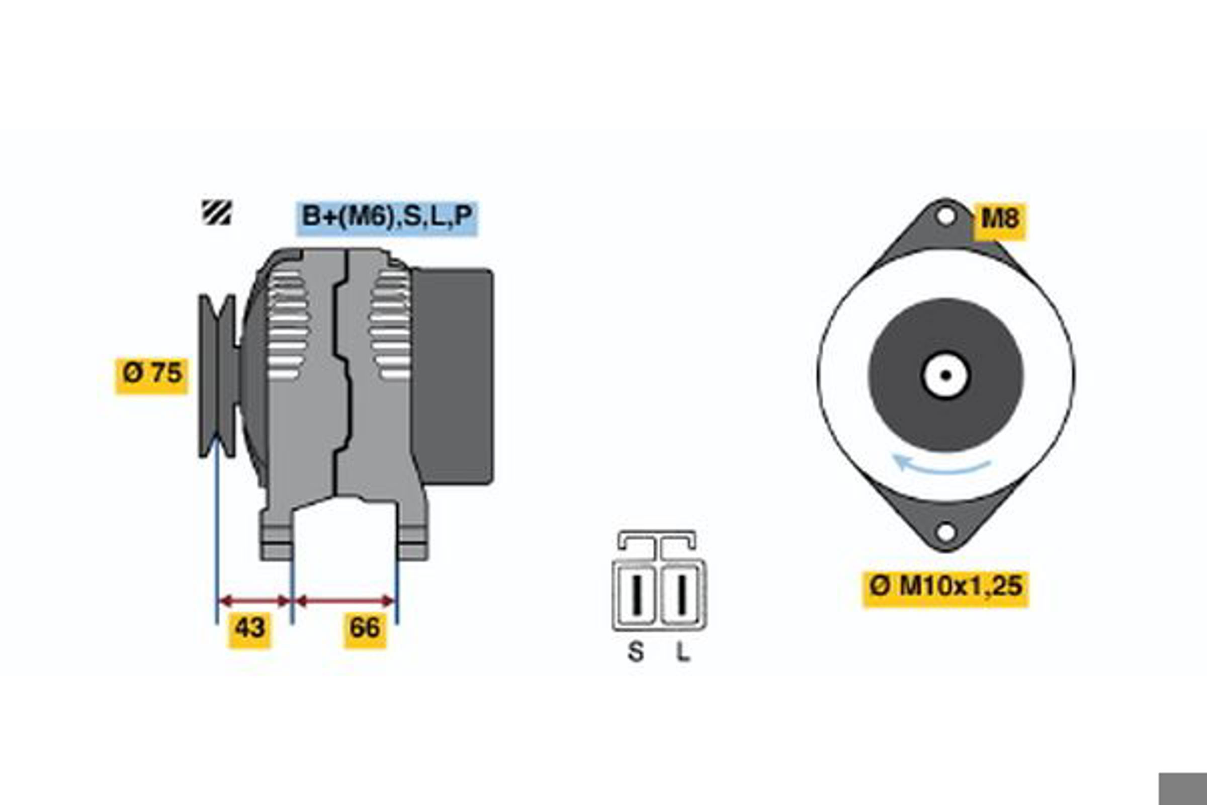 Генератор BOSCH 0986037491
