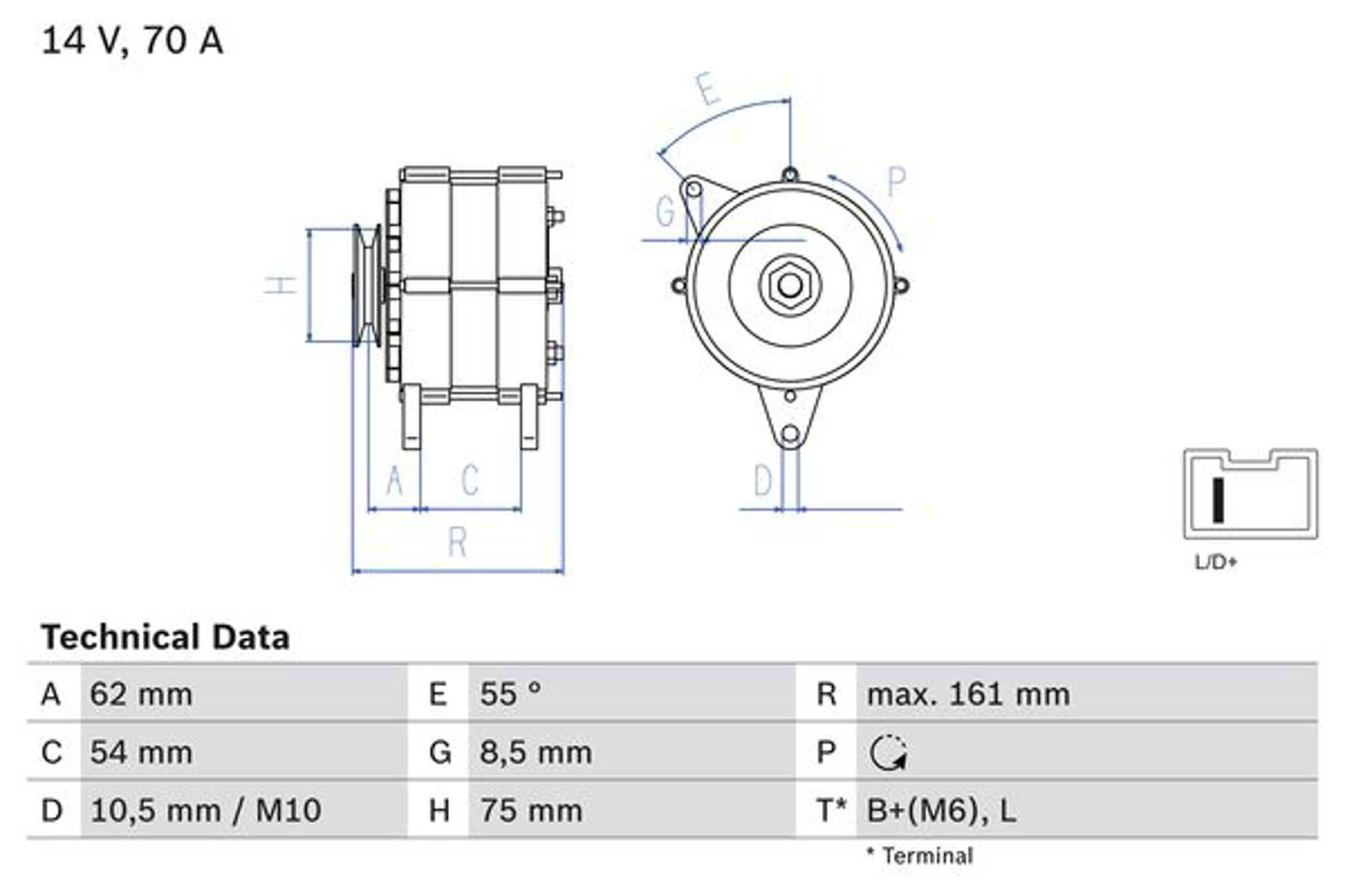 Генератор BOSCH 0986037791
