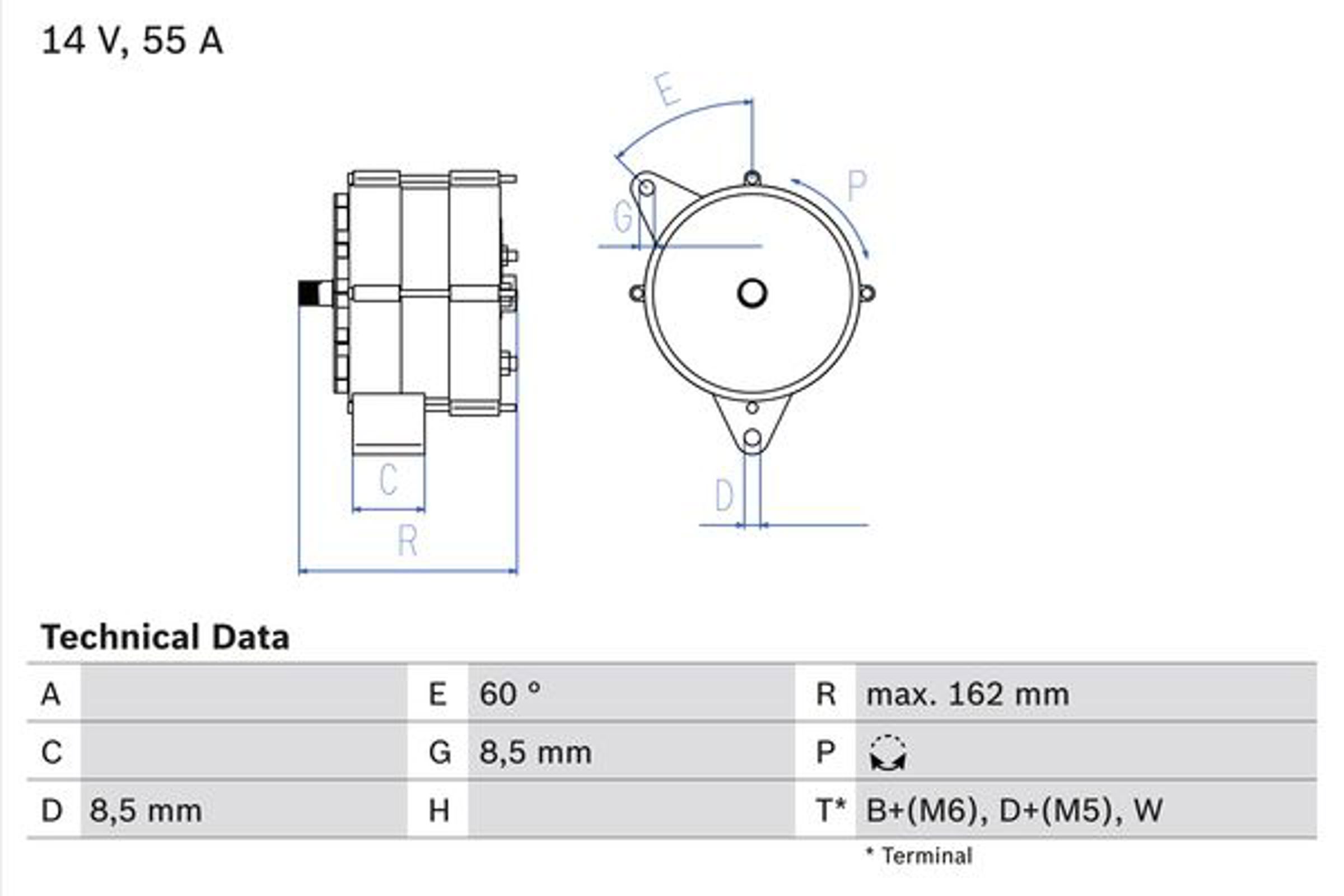 Генератор BOSCH 0986037890