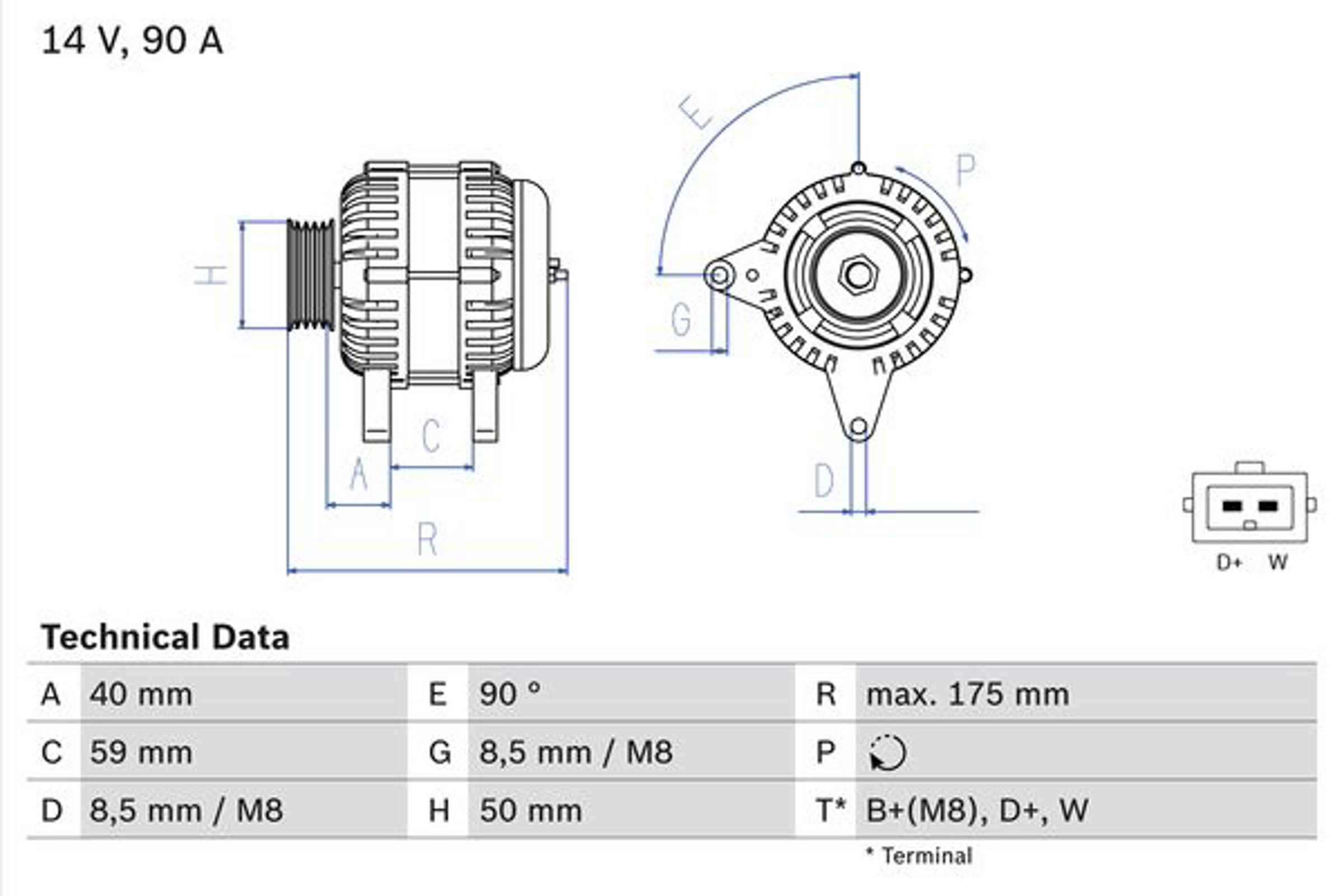 Генератор BOSCH 0986038370