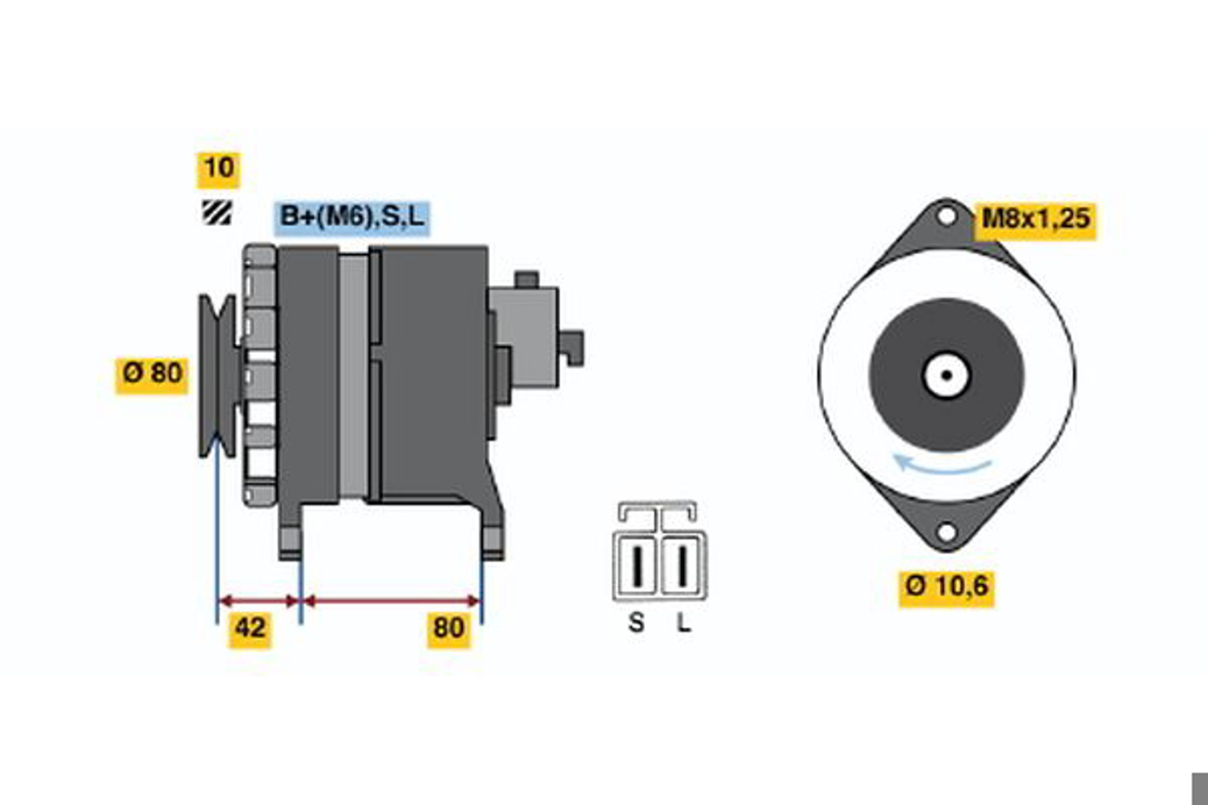 Генератор BOSCH 0986038930