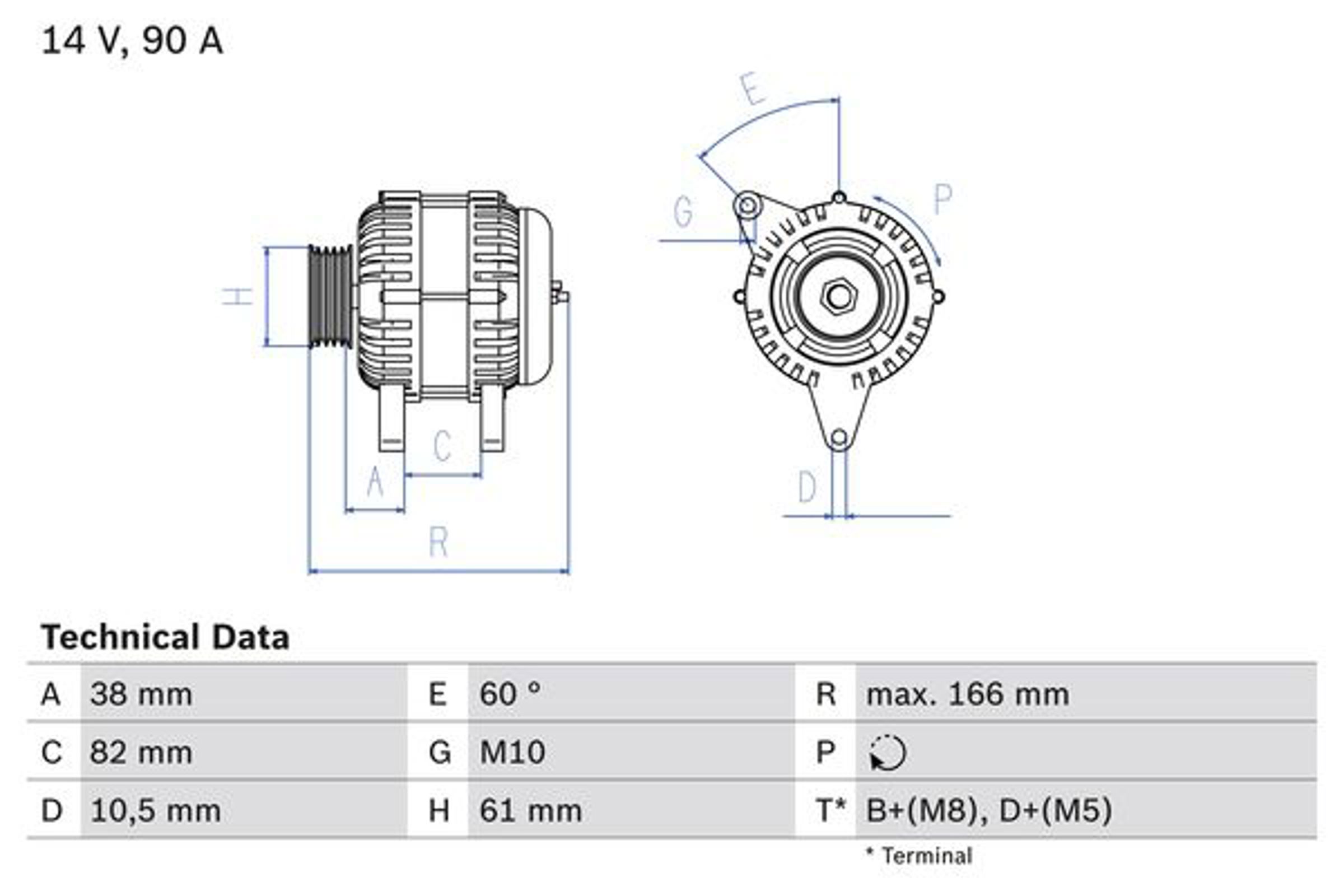 Генератор BOSCH 0986040340