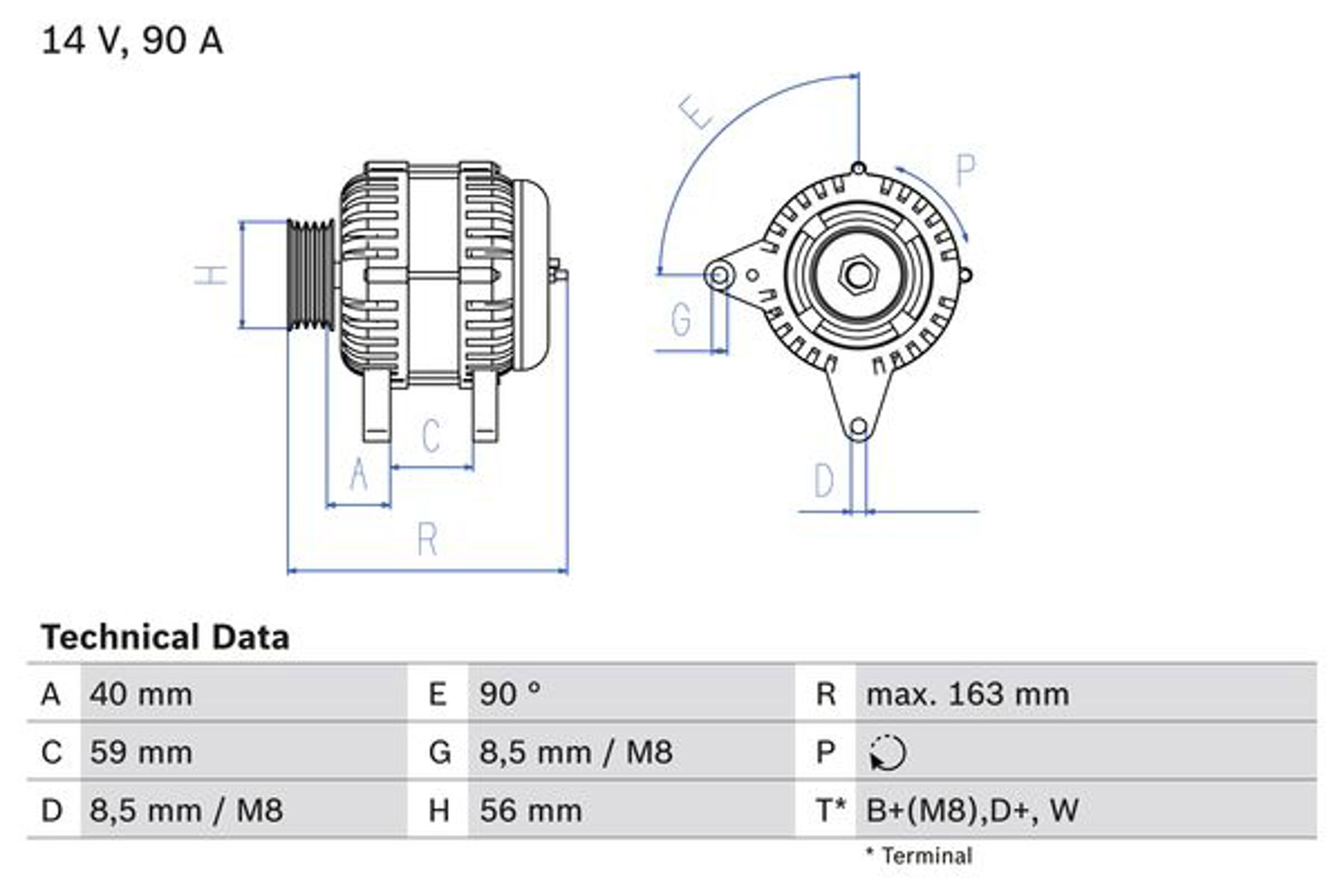 Генератор BOSCH 0986040940
