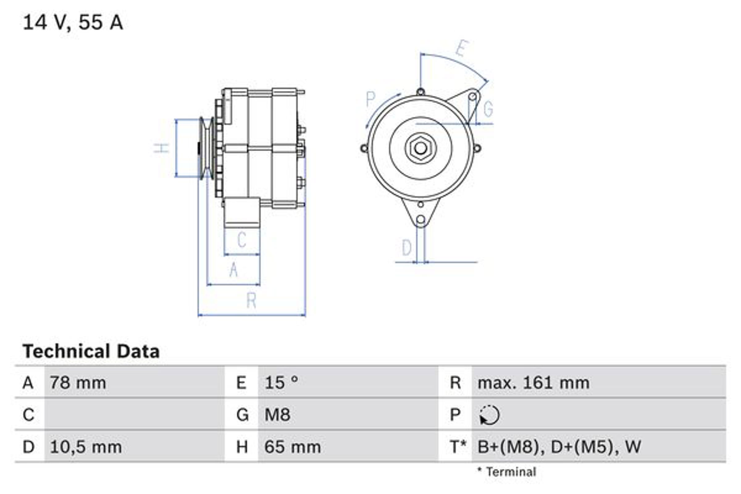 Генератор BOSCH 0986041630