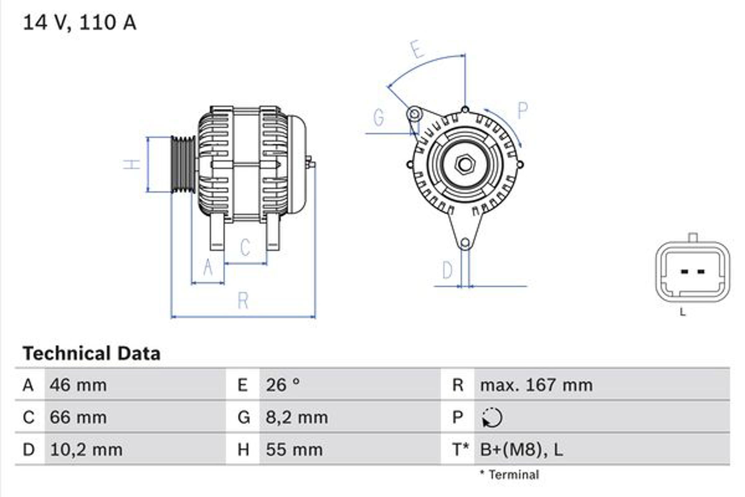 Генератор BOSCH 0986042181