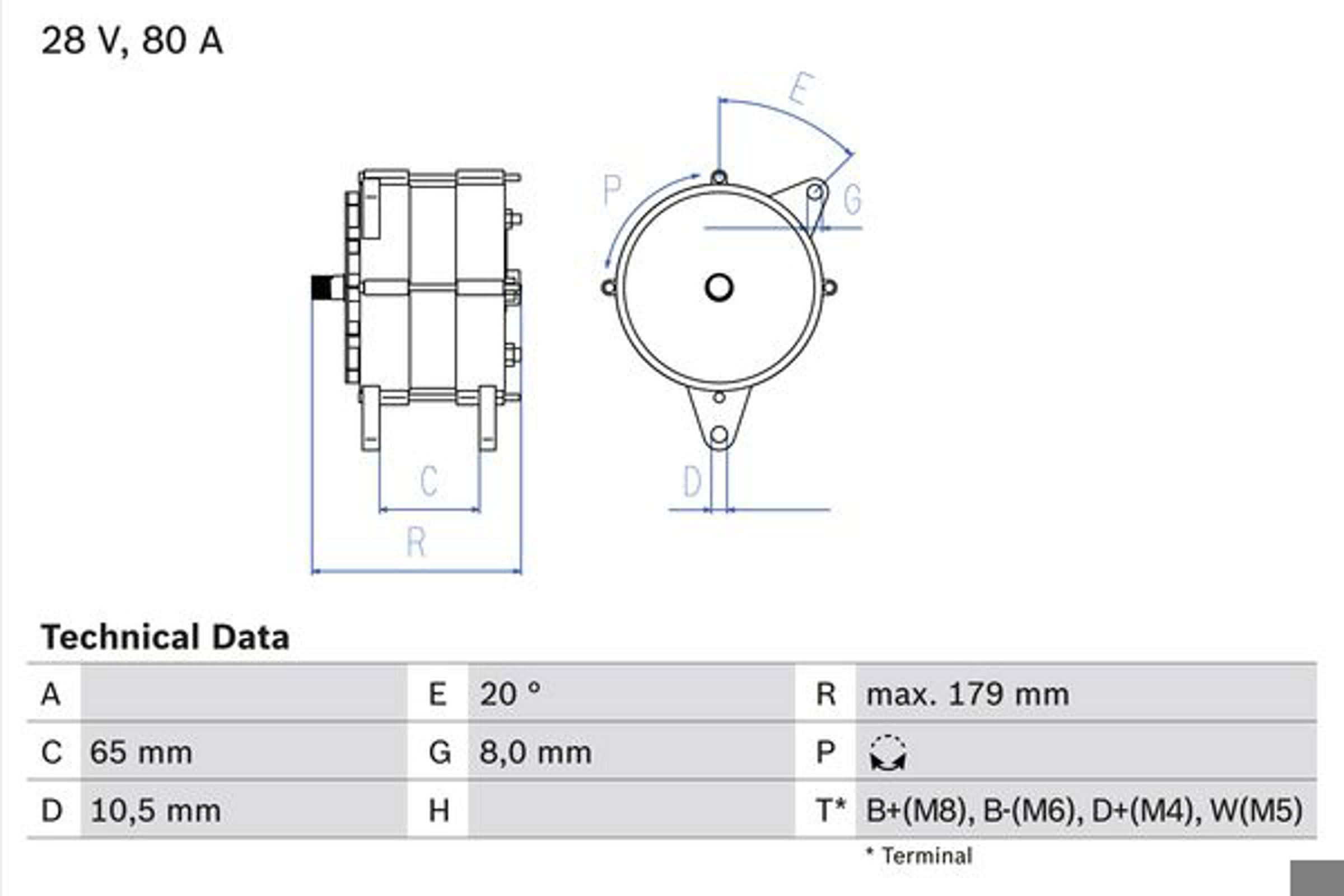Генератор BOSCH 0986042350