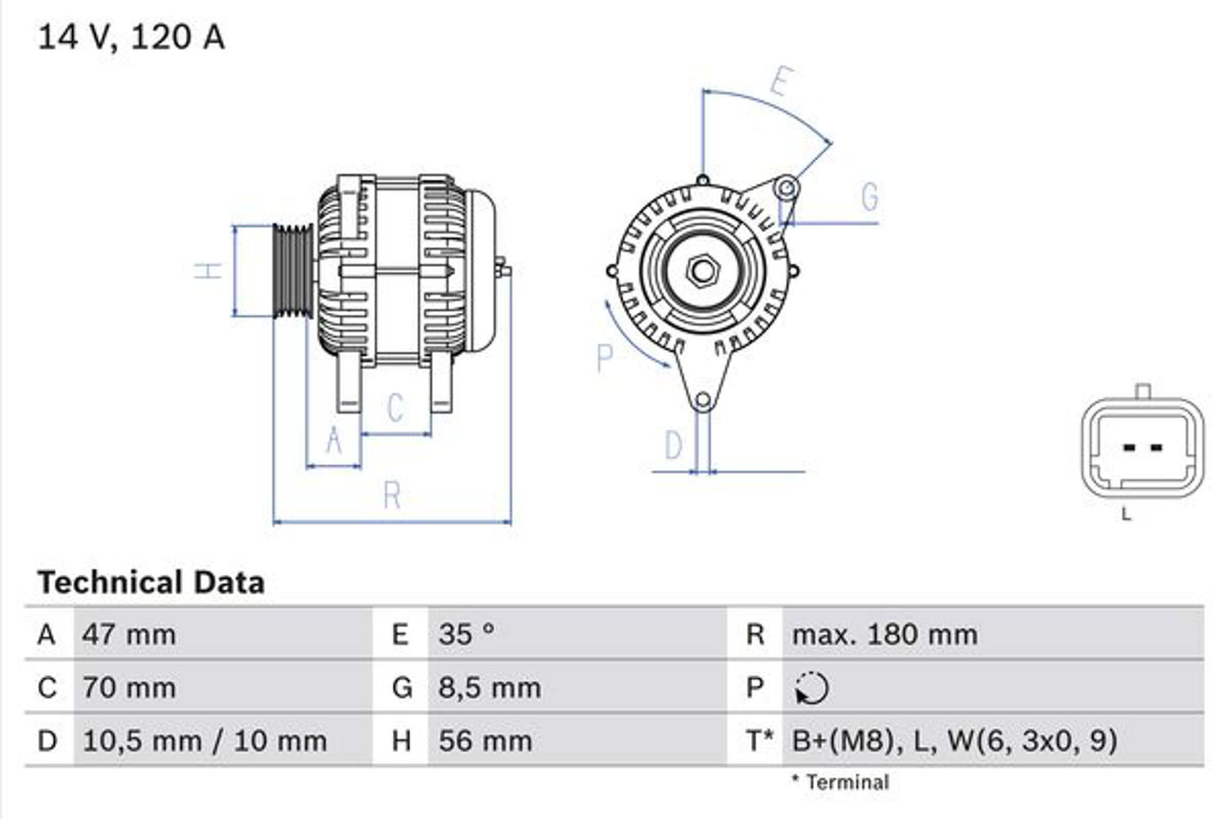 Генератор BOSCH 0986043091