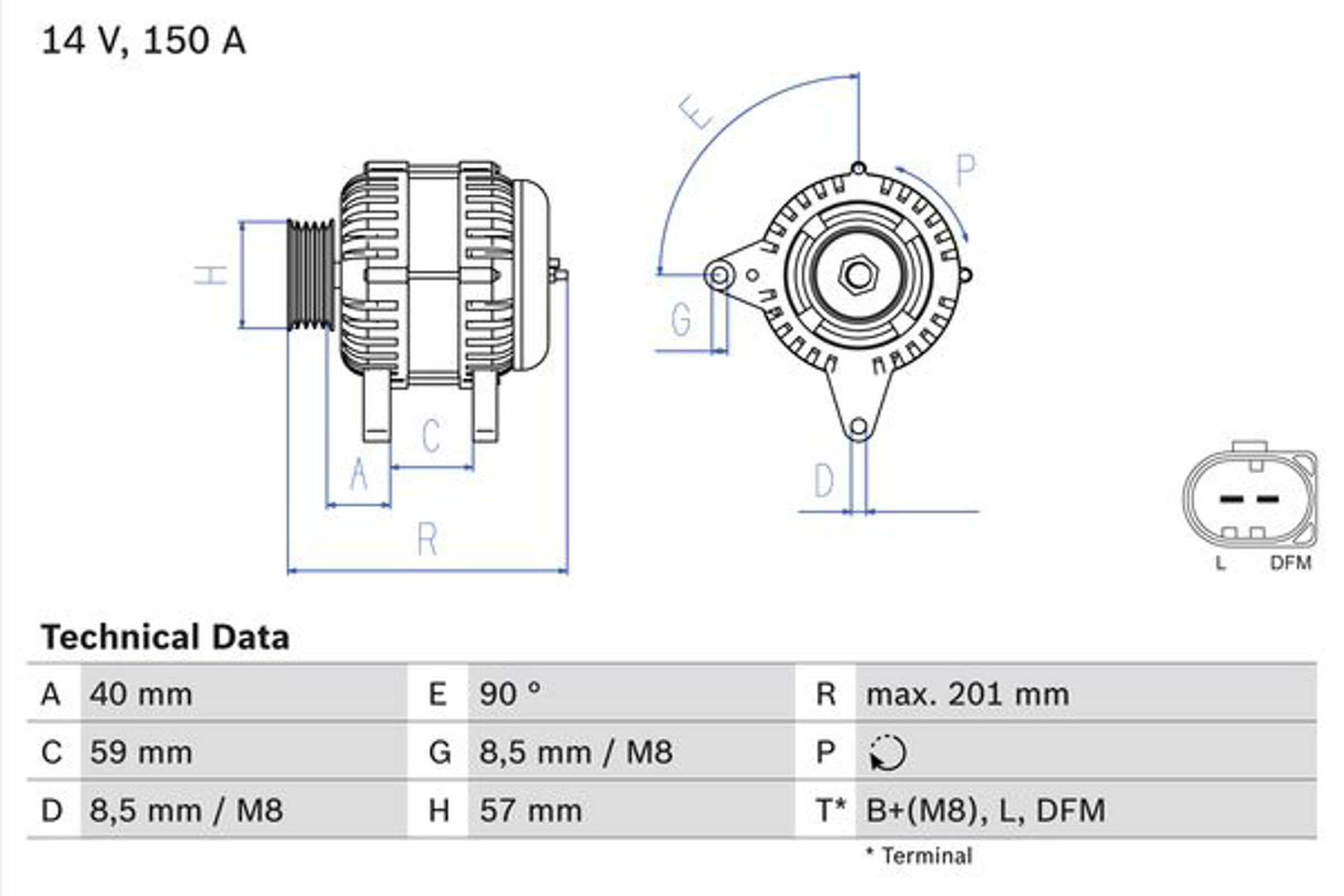 Генератор BOSCH 0986045360