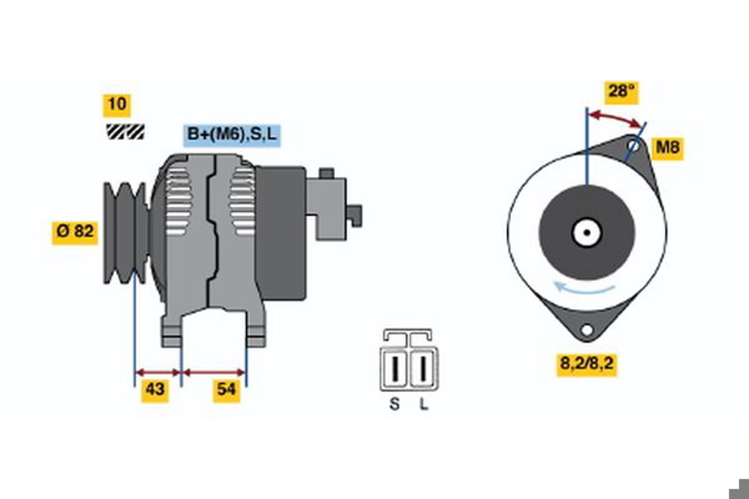 Генератор BOSCH 0986046361