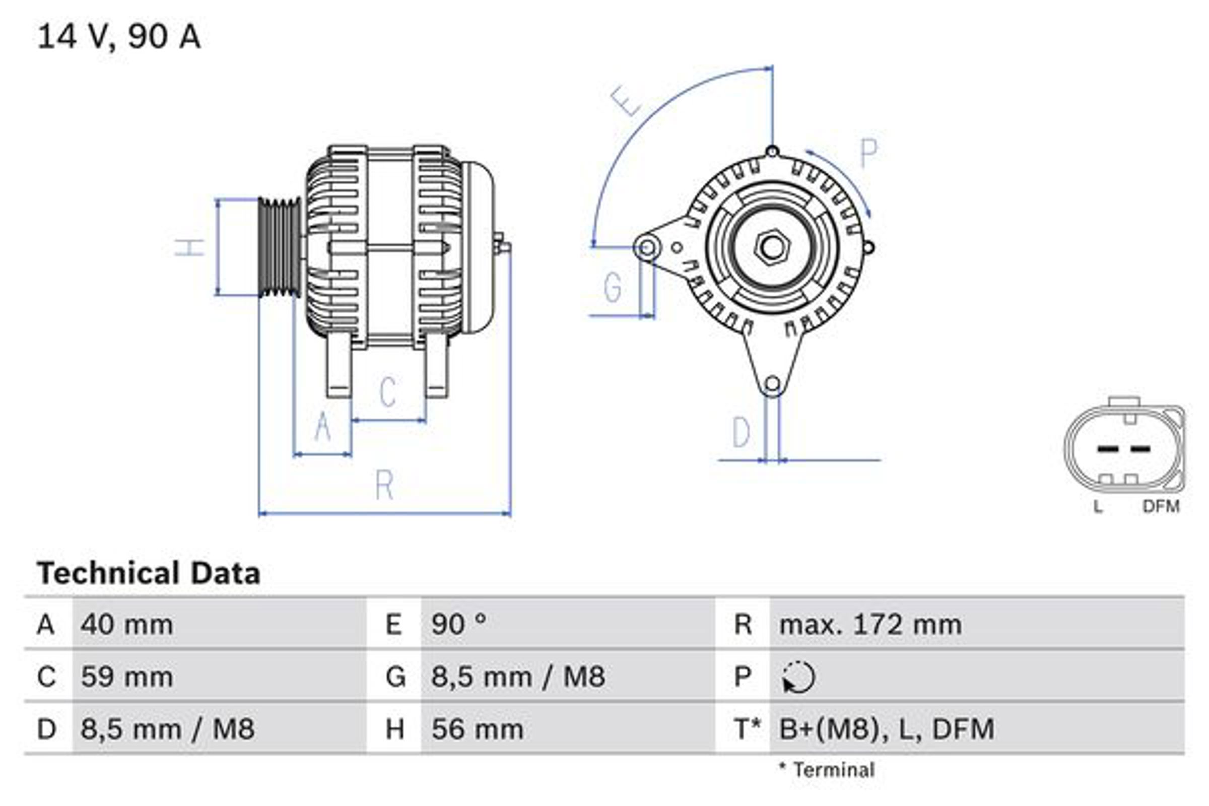 Генератор BOSCH 0986047250