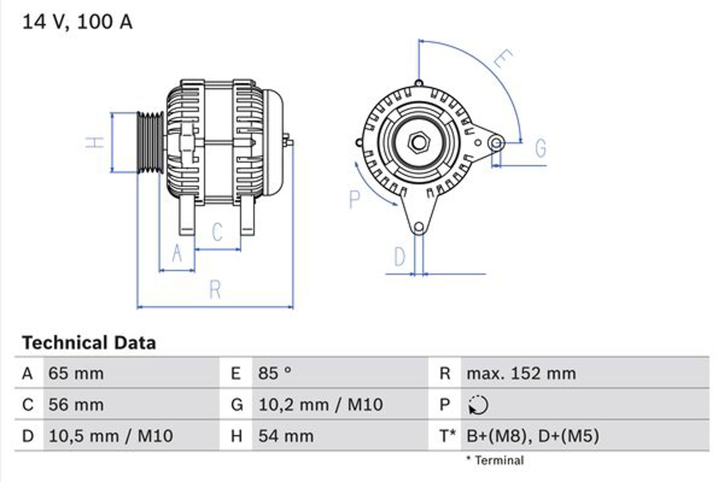 Генератор BOSCH 0986047270