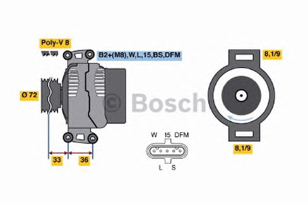 Генератор BOSCH 0986047820