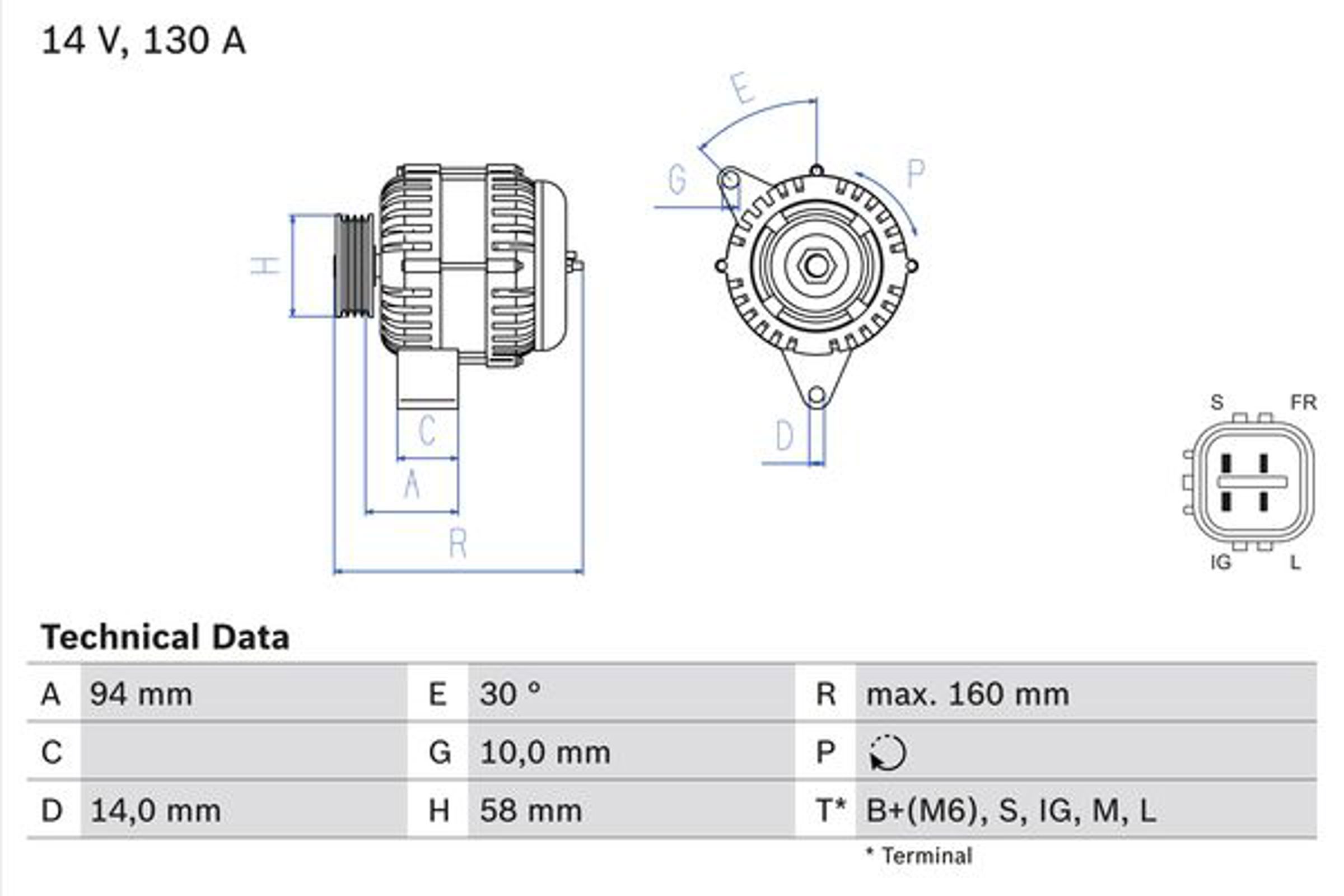 Генератор BOSCH 0986049221